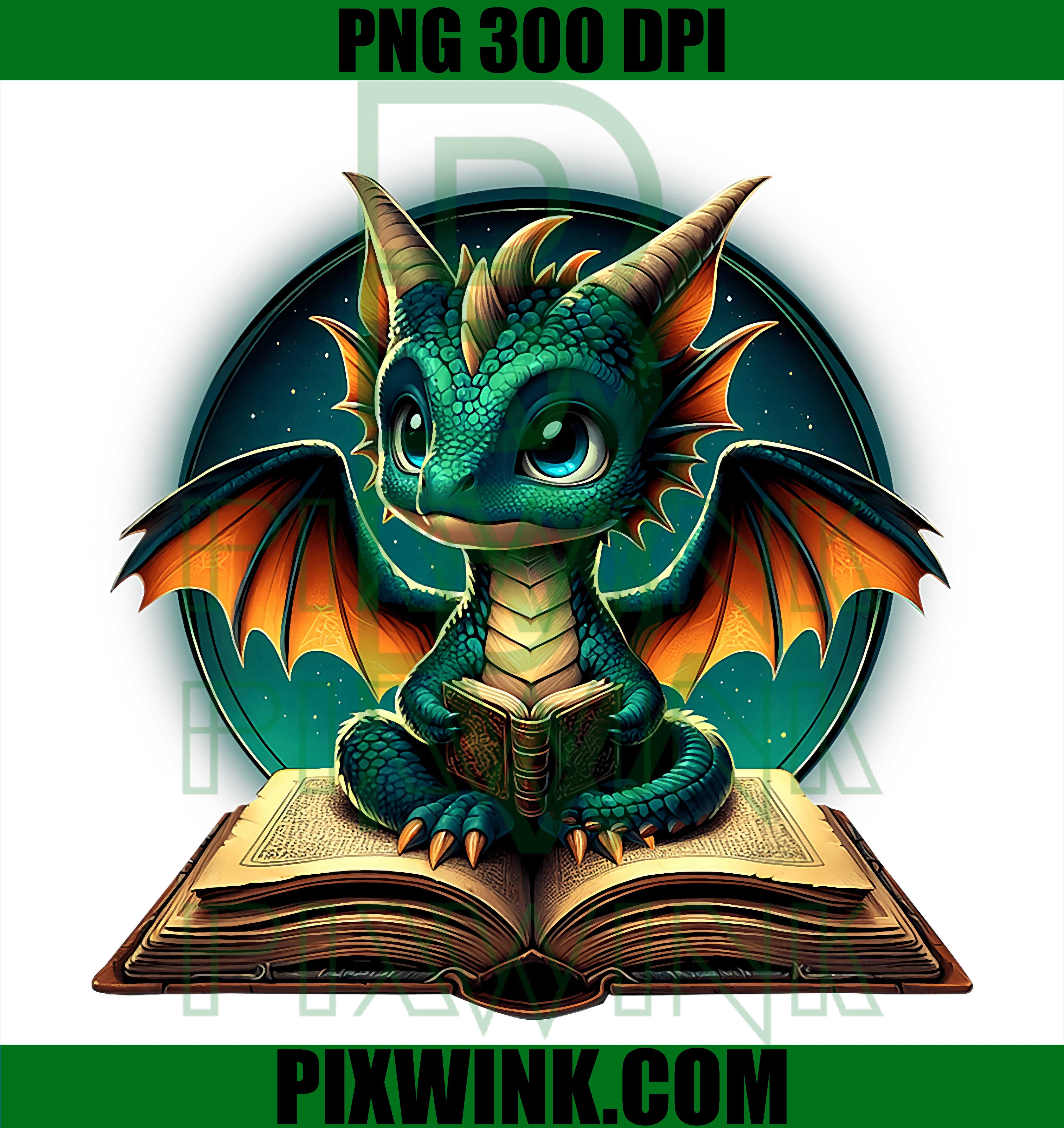 Dragon Bookworm, Read Book, Fantasy Mythical Creature, Reader PNG