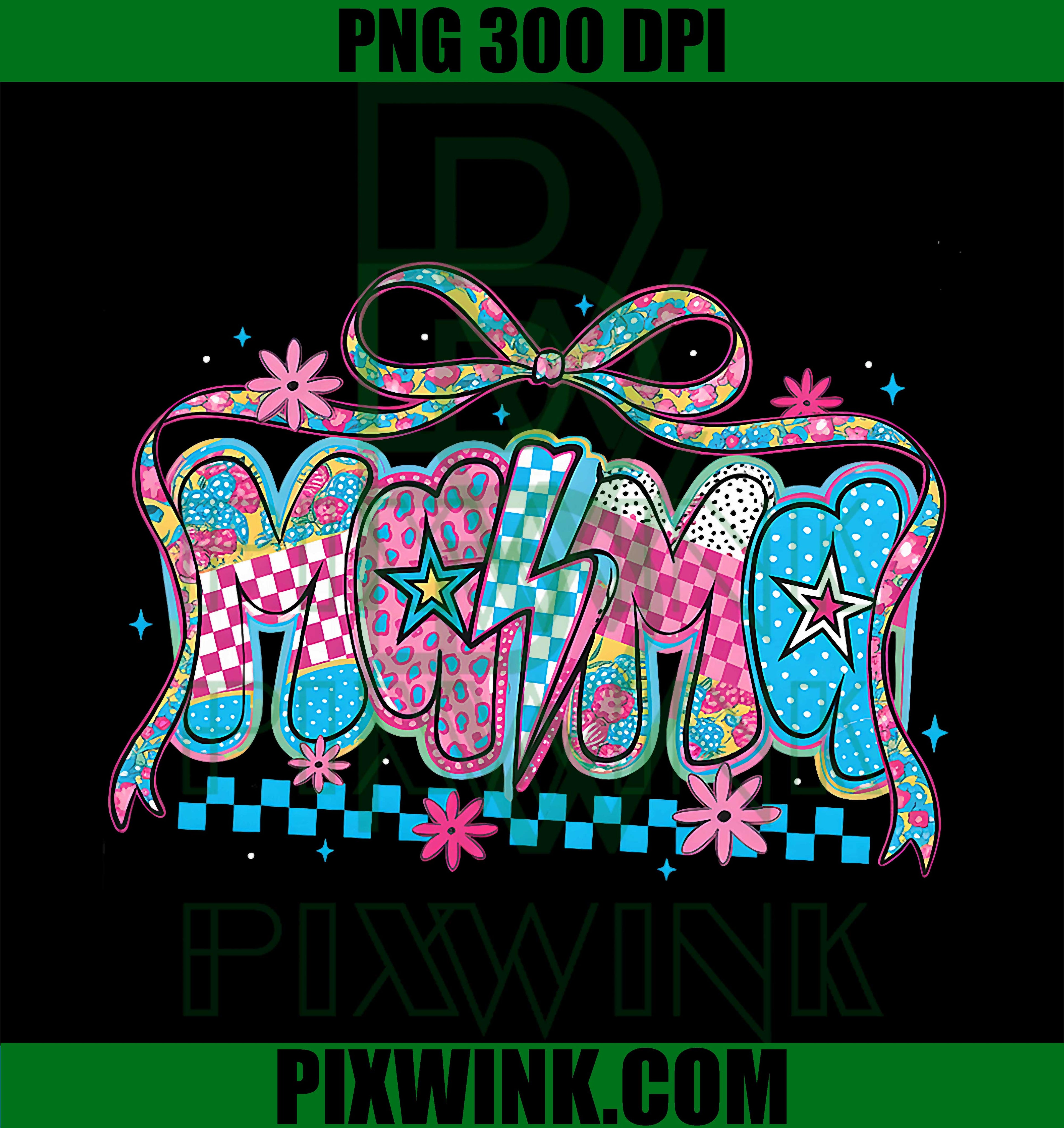 Pink Patterned Mama PNG, Mom Graphic Design PNG, Mothers Day Shirt PNG