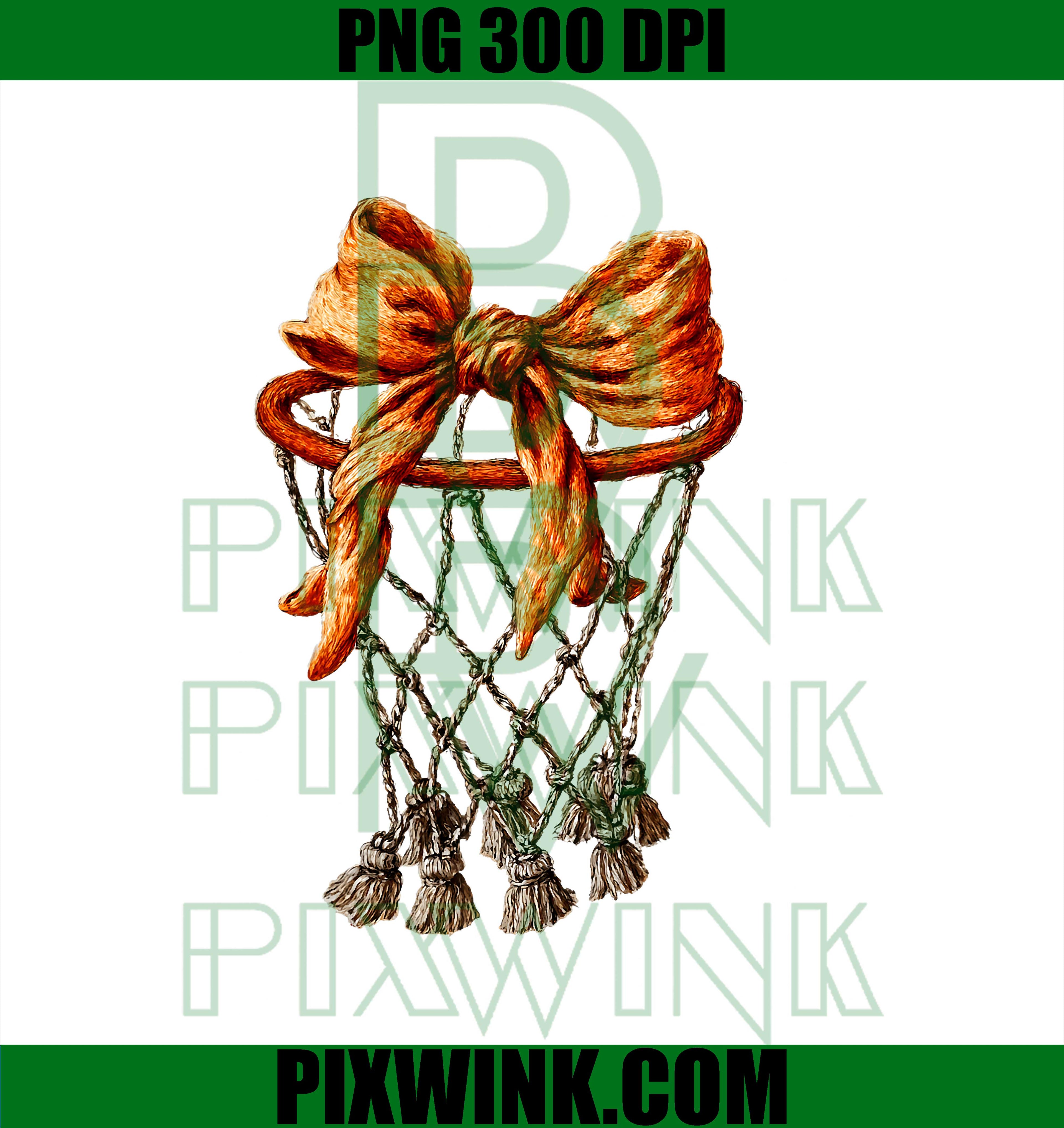 Basketball Hoop Net Coquette Bow, Basketball Player Lover PNG