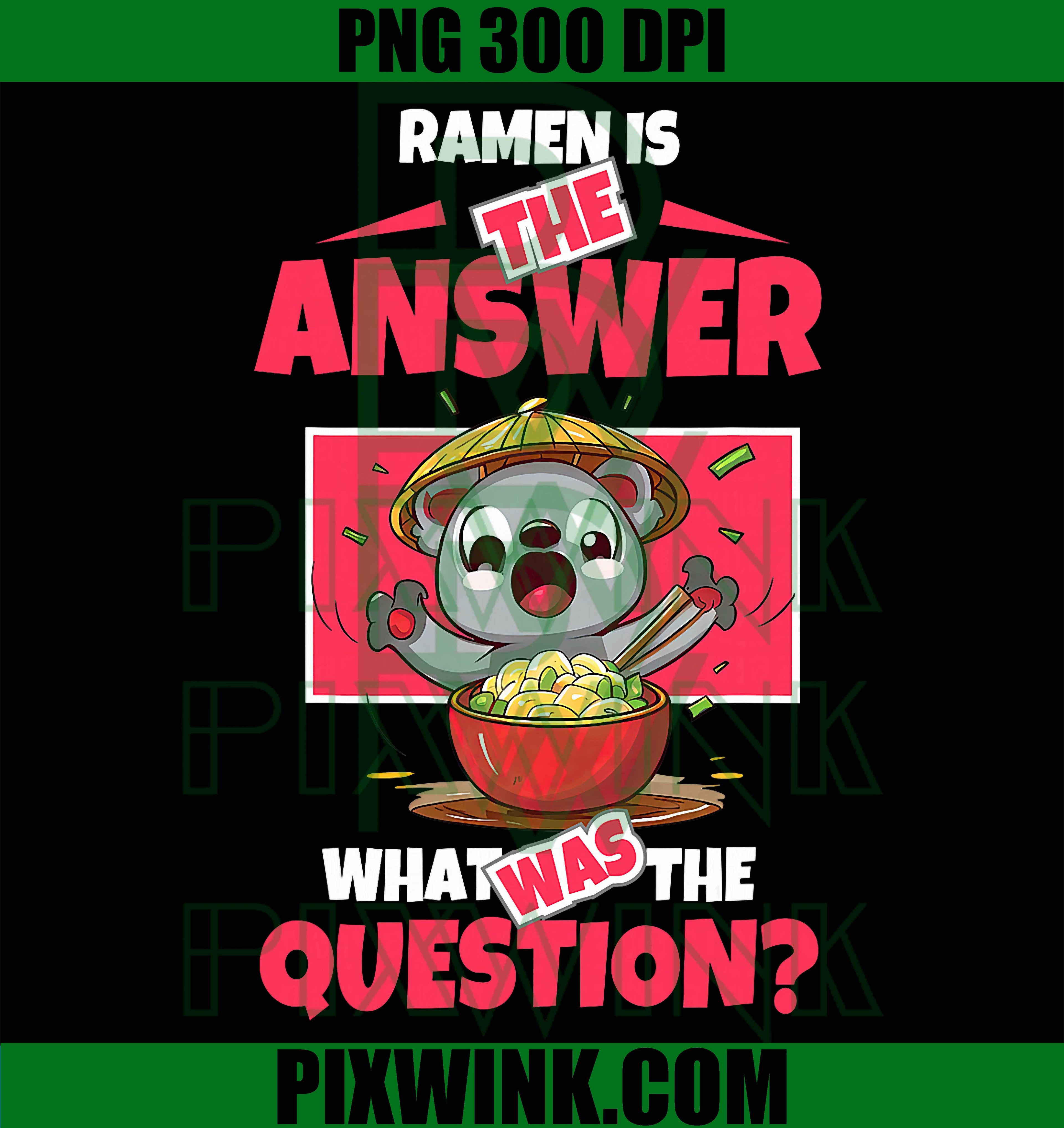 Ramen Answer Koala PNG, Cute Ramen Quote Animal Design PNG