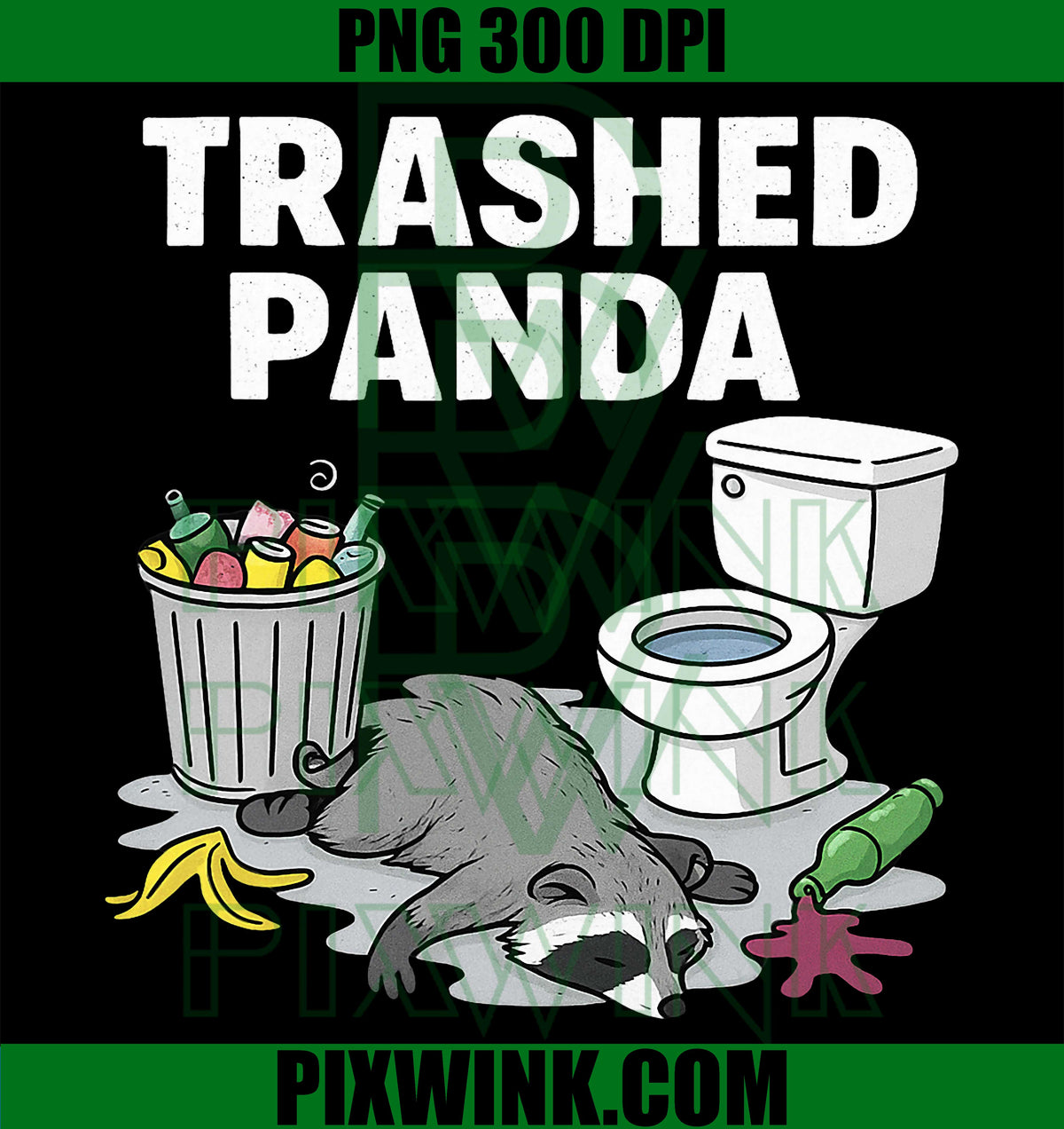 Funny Trashed Panda Raccoon, Gets Drunk PNG