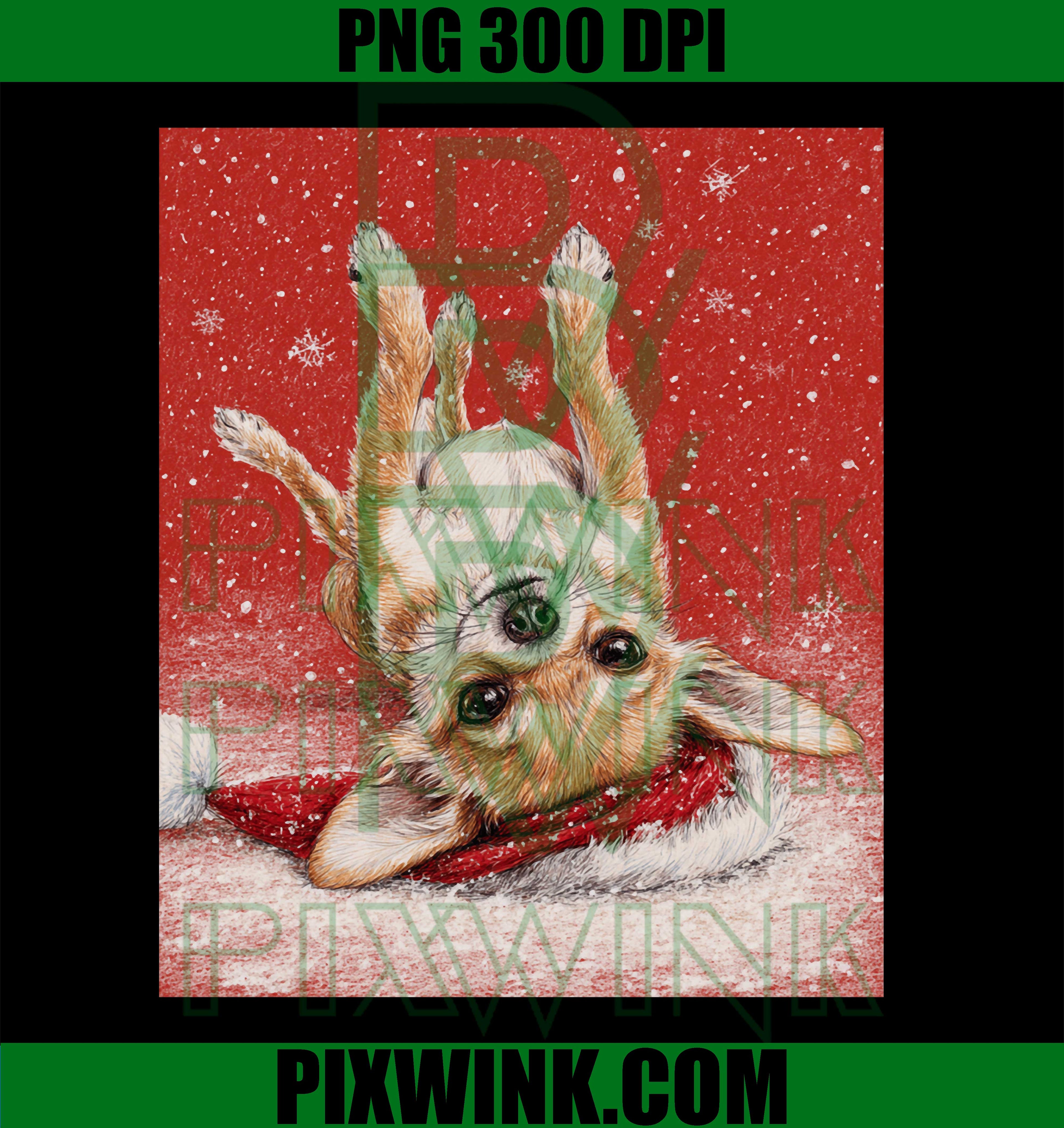 Red Christmas Chihuahua PNG, Christmas Santa Dog PNG