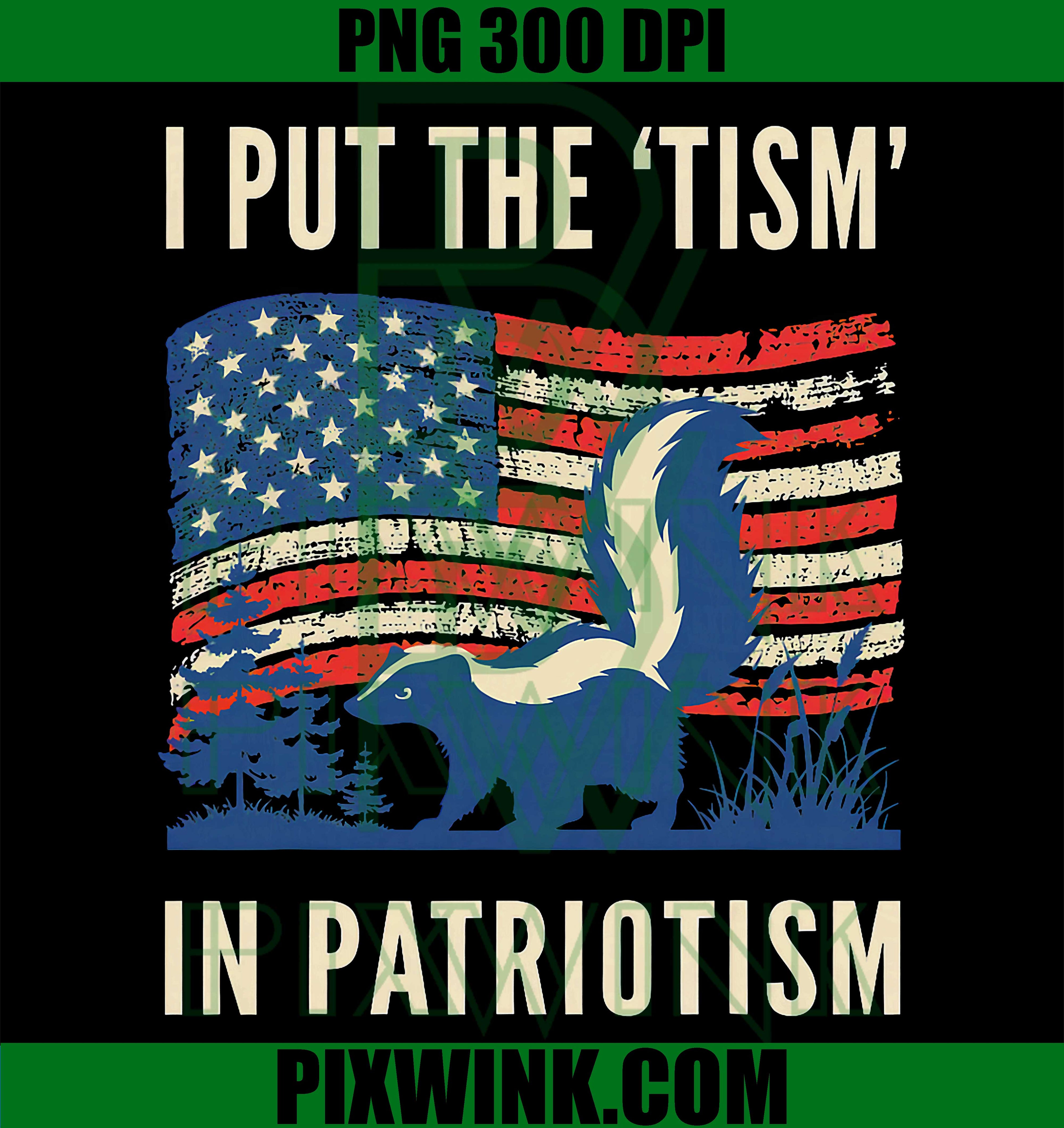 Tism in Patriotism PNG, Skunk PNG, USA Pride PNG