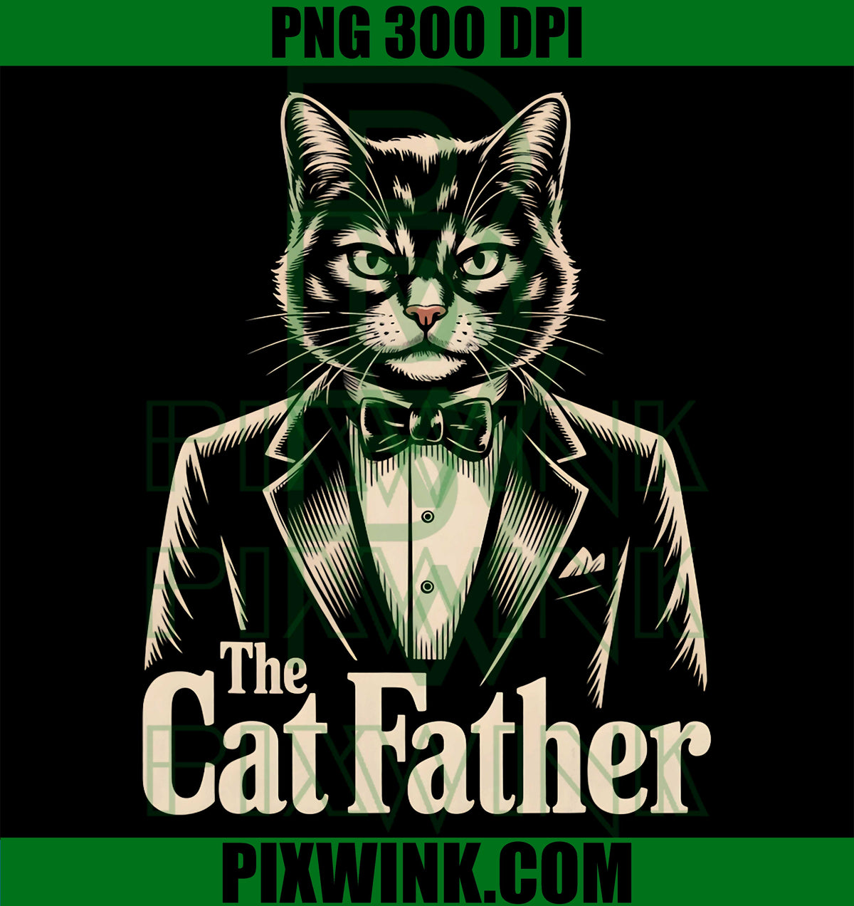 The CatFather PNG, Cat Lover Gifts PNG, Funny Mens Cat Dad Art PNG