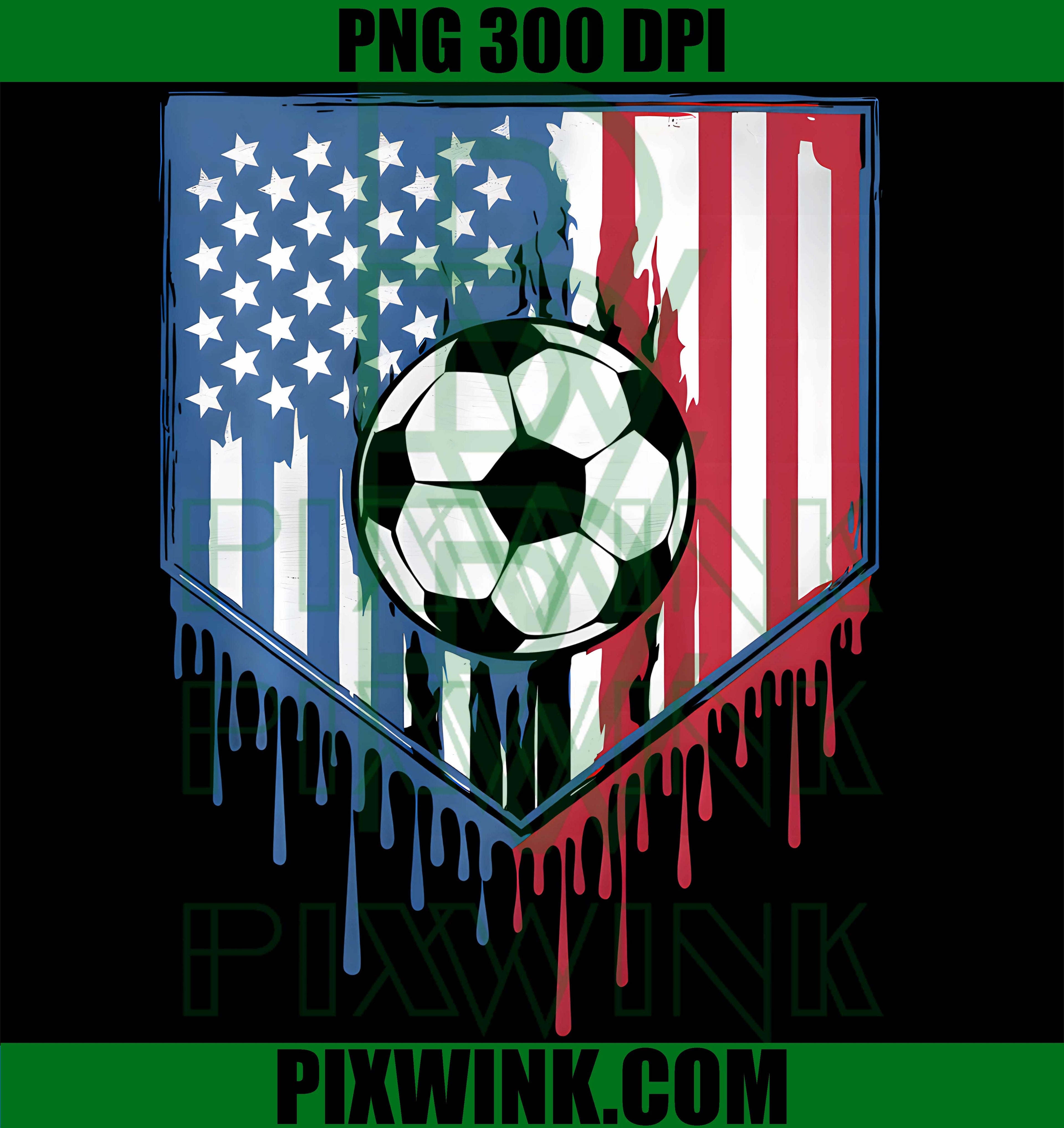 Funny Soccer Drip Boys Ice Cream PNG, Patriotic American Flag Kid PNG