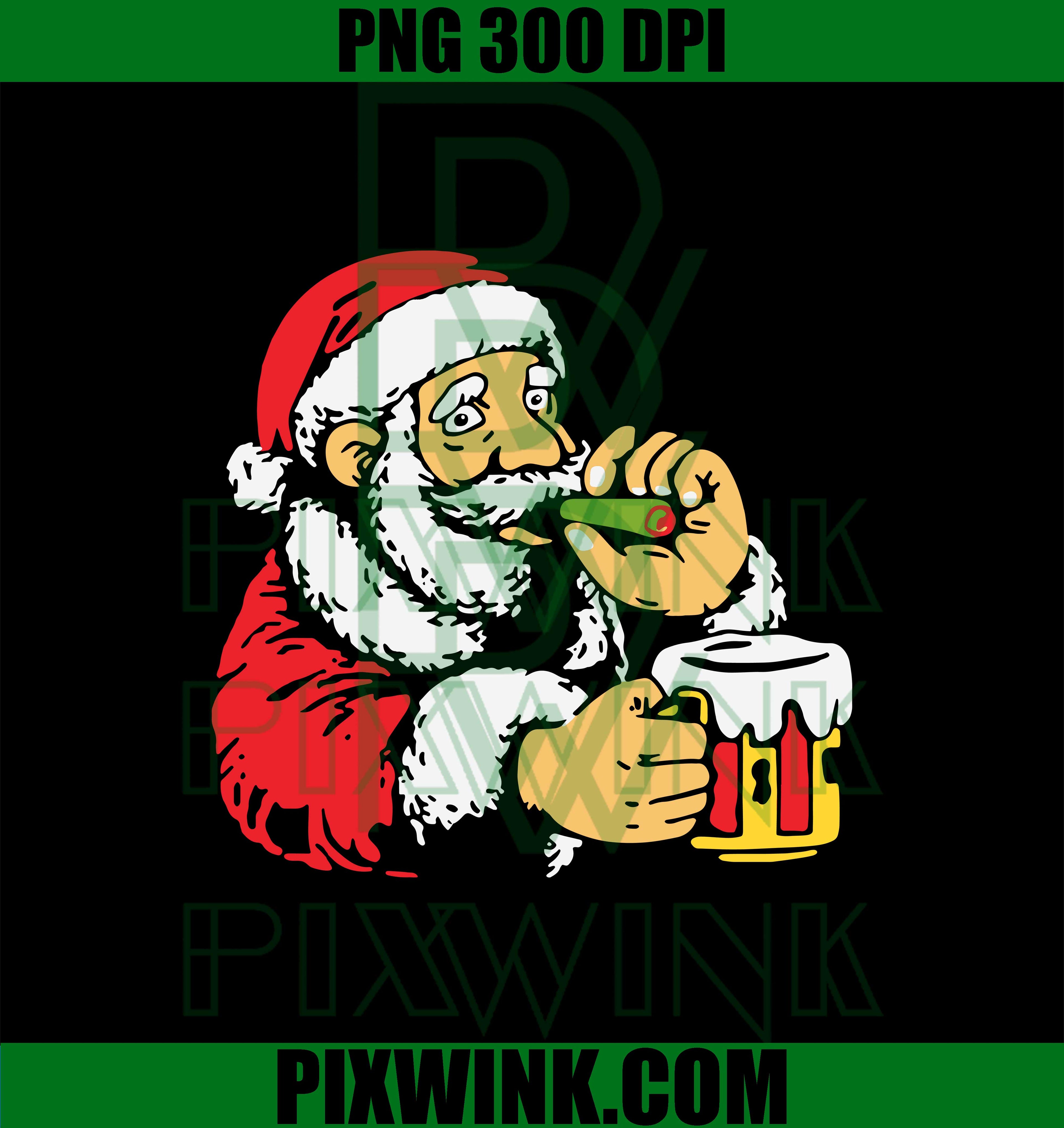 Santa Smoking Cigar And Drinking Beer SVG, Xmas SVG, Beer SVG