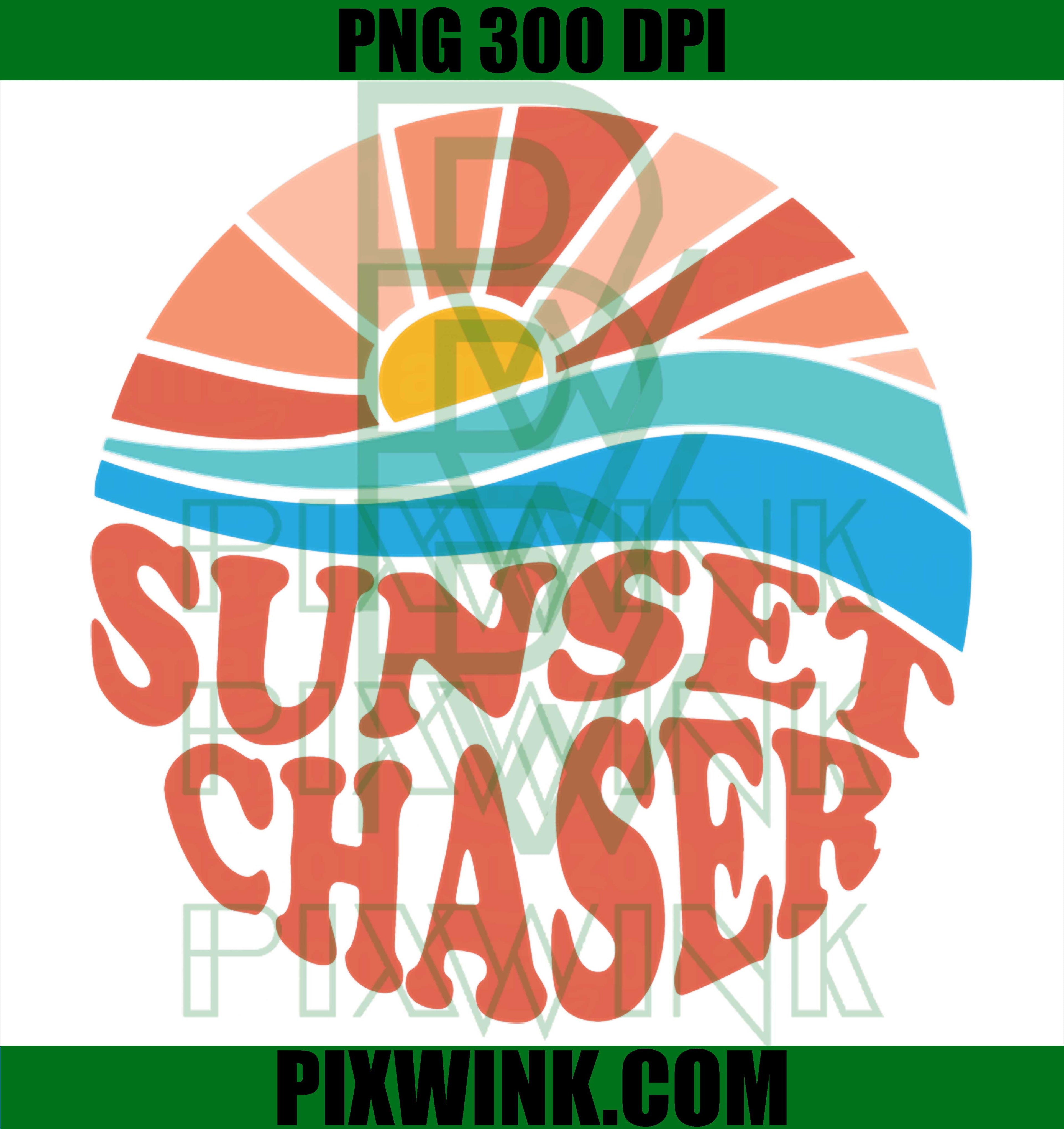 Retro Sunset Chaser PNG, California 70s Aesthetic Nature PNG
