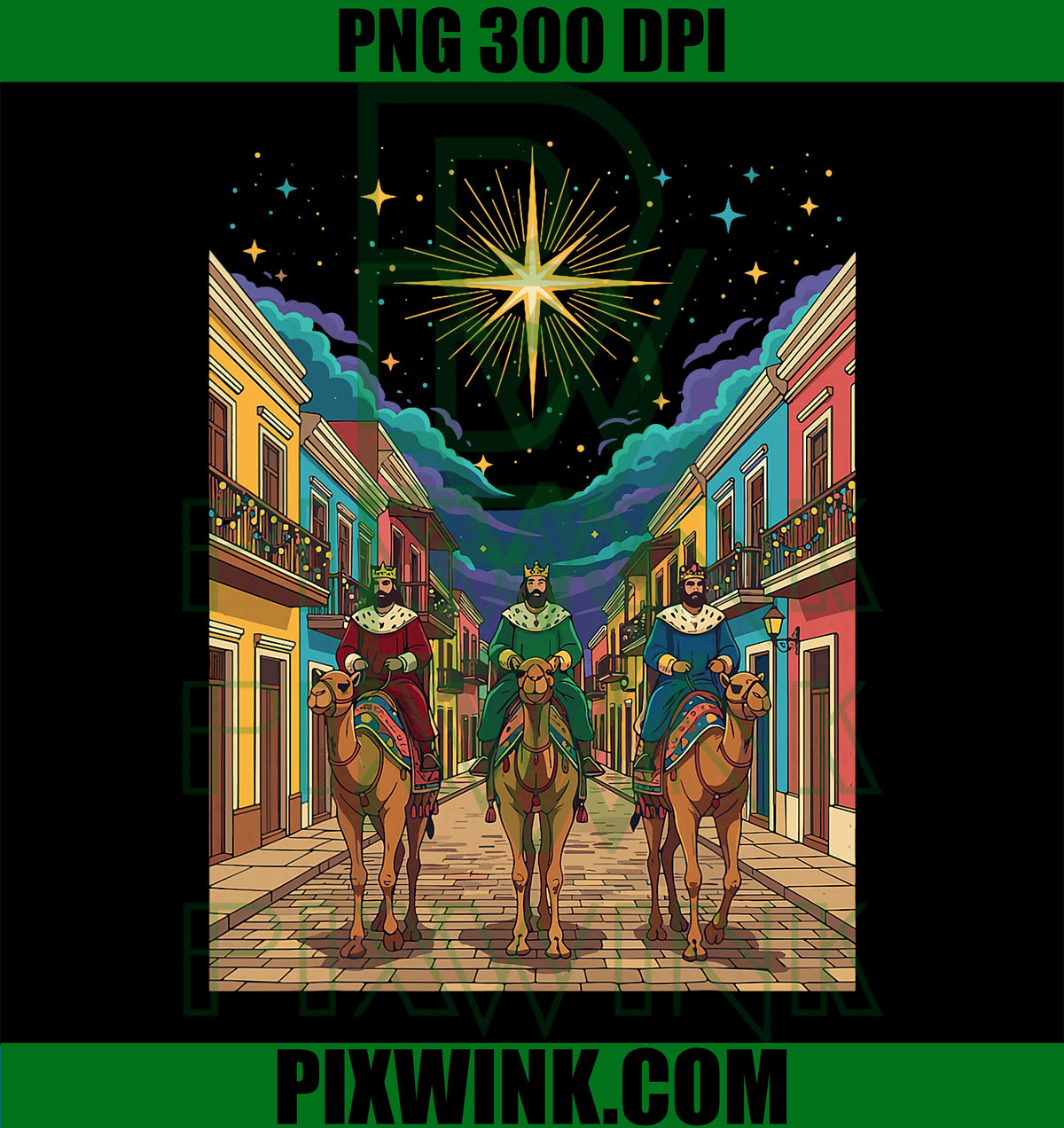 Three Kings Day Puerto Rico Día de Reyes Boricua Navidad PNG