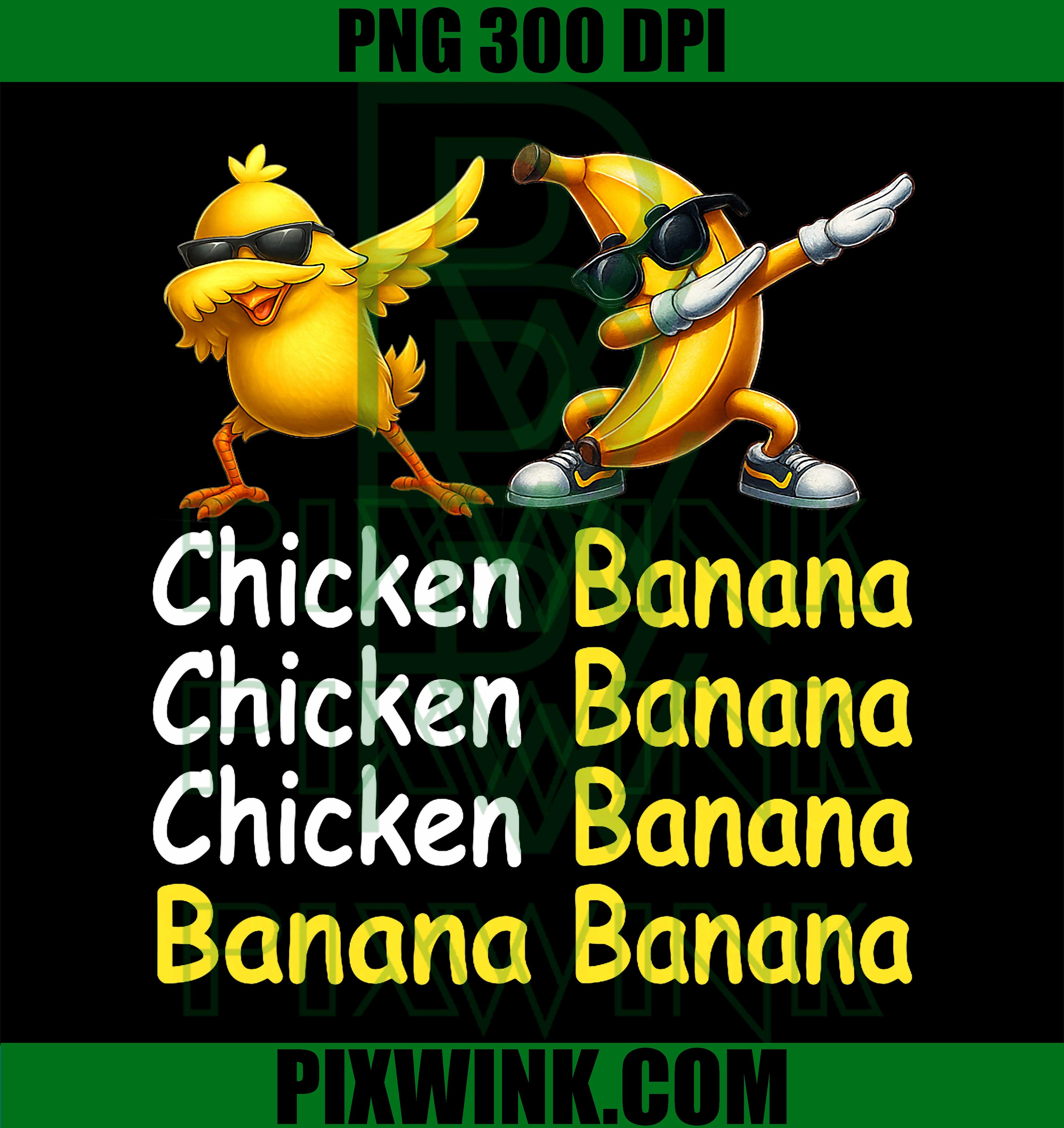 Funny Chicken Banana PNG, Viral Meme Art, Cute Animal Meme Design PNG