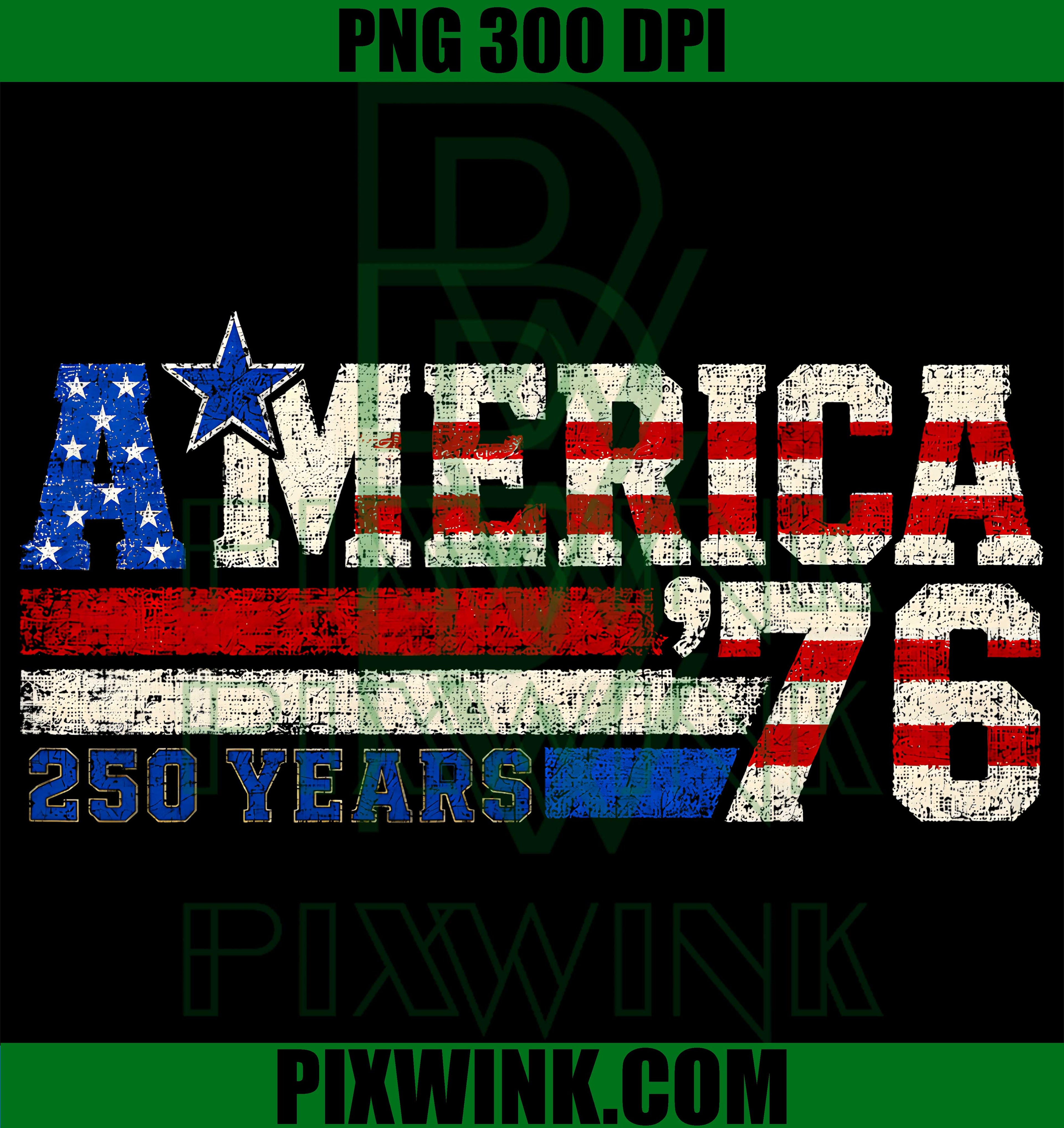 America 76 Retro PNG, 1776-2026 USA Anniversary PNG, 250th Patriotic USA PNG