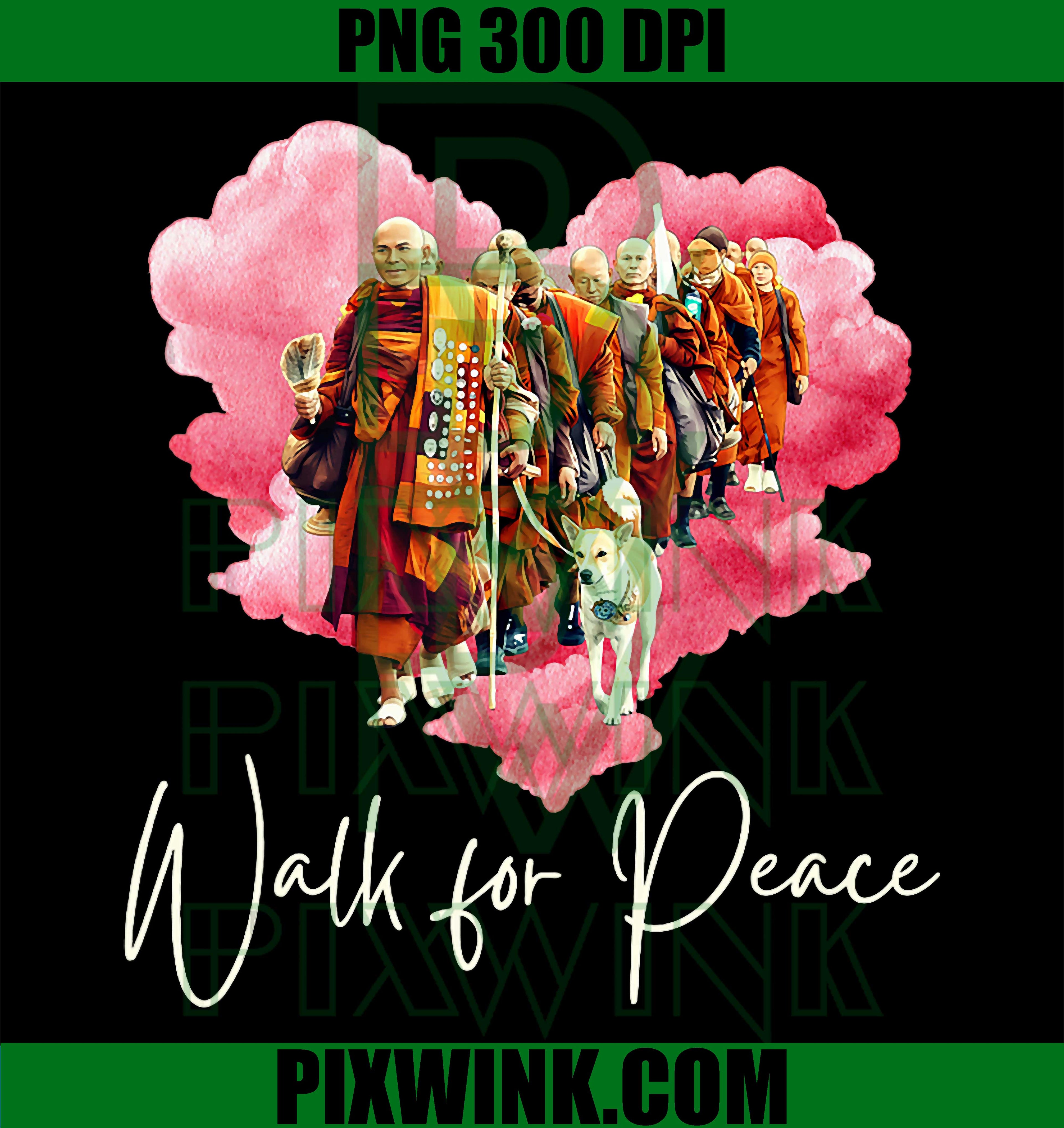 Peace Walking Monks PNG, Aloka Dog Walk For Peace Design PNG