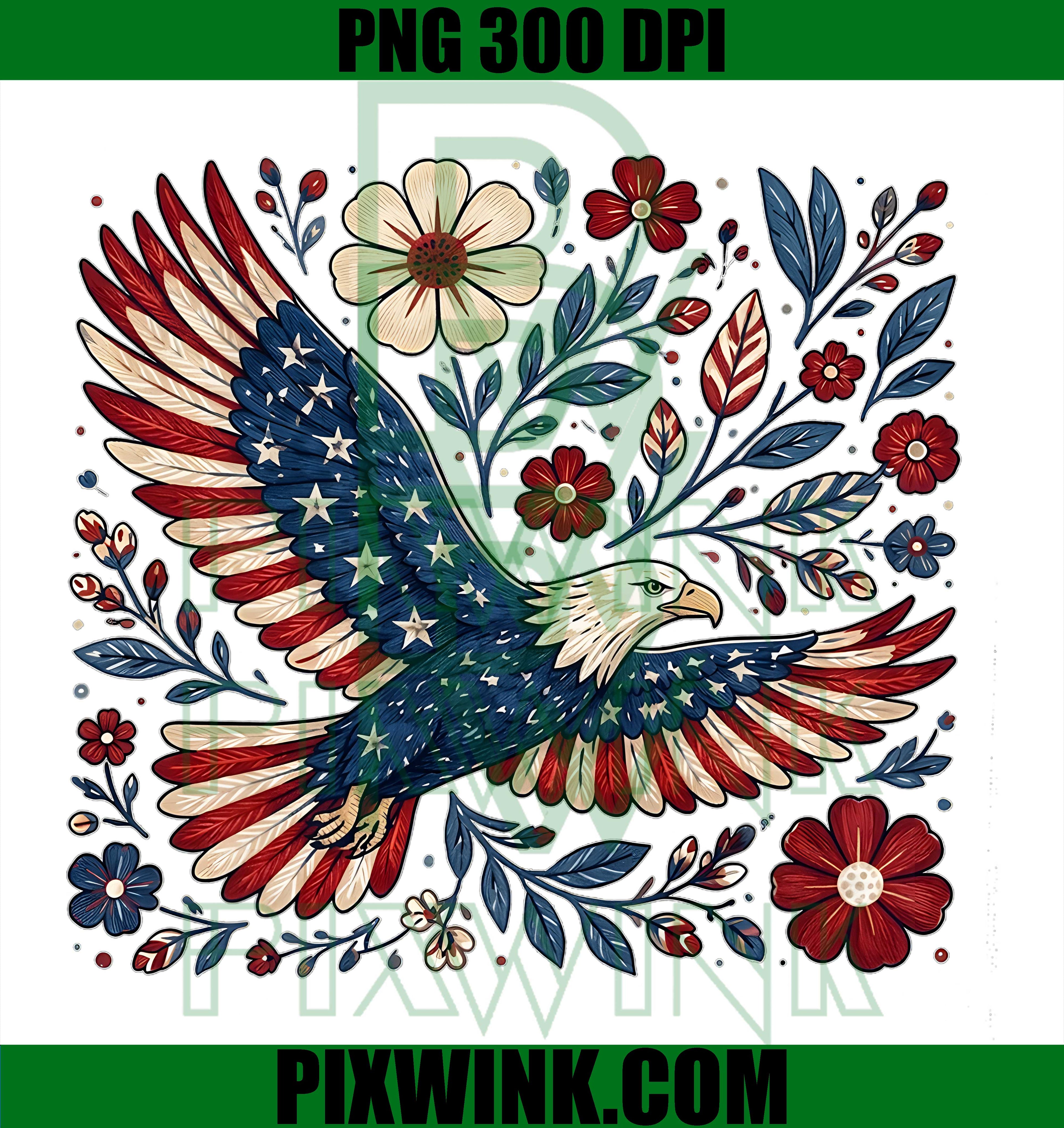 American Flag Floral Eagle PNG, America 250th Anniversary PNG, 2026 PNG