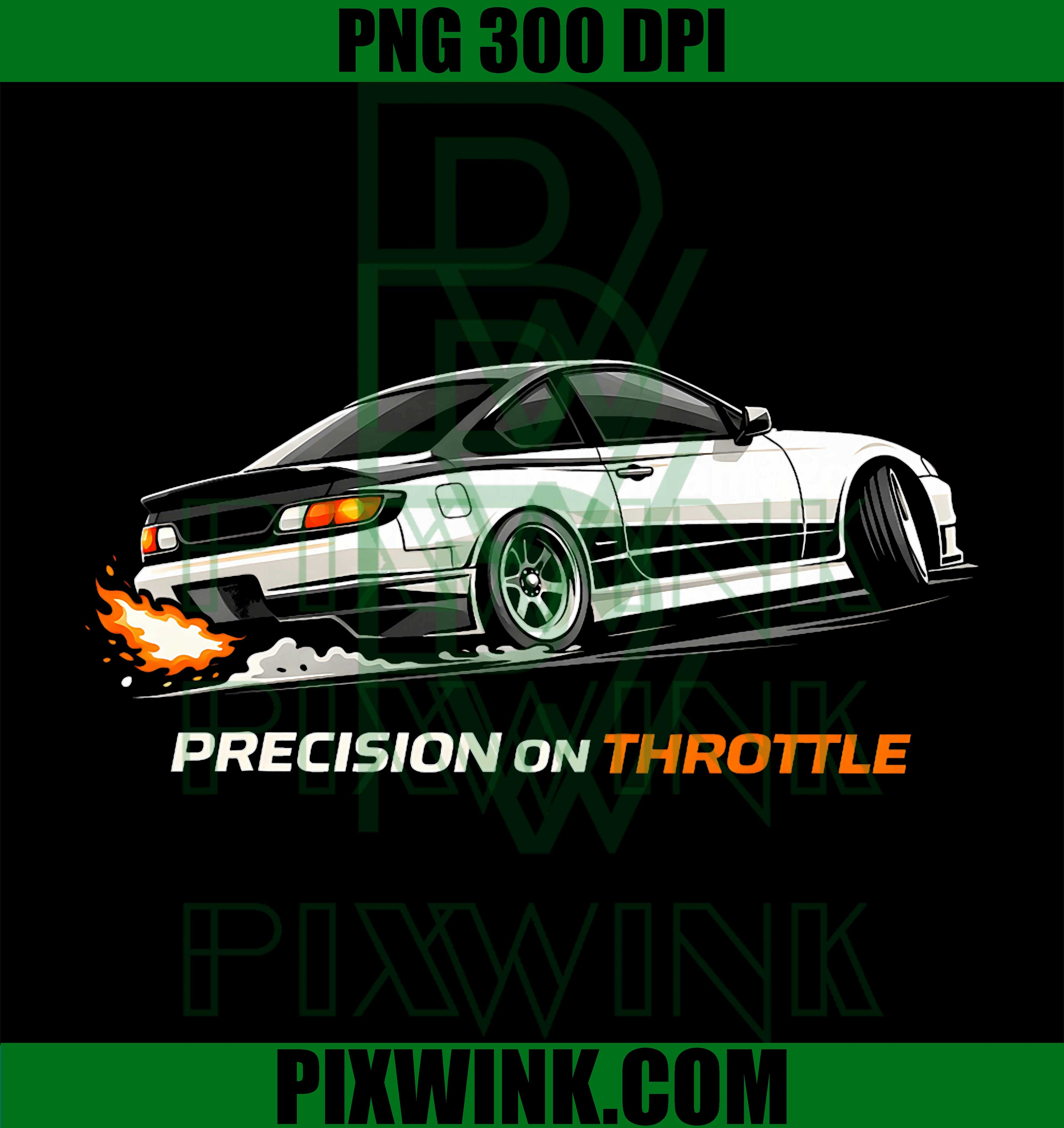 Precision on Throttle PNG, JDM Drift Car PNG, Street Racer Design PNG