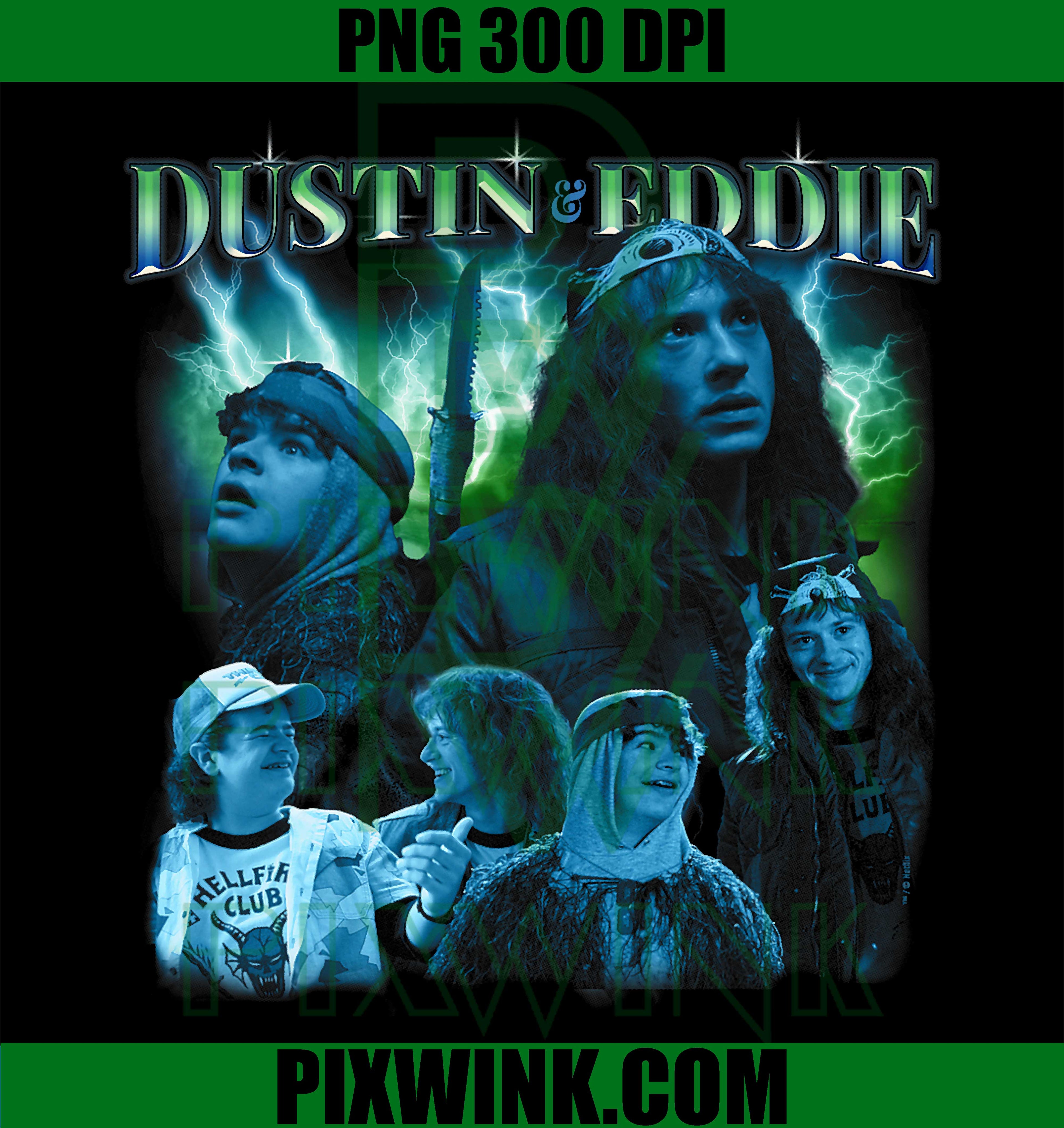 Dustin & Eddie Heartthrob PNG, Retro Friendship Fan Graphic PNG