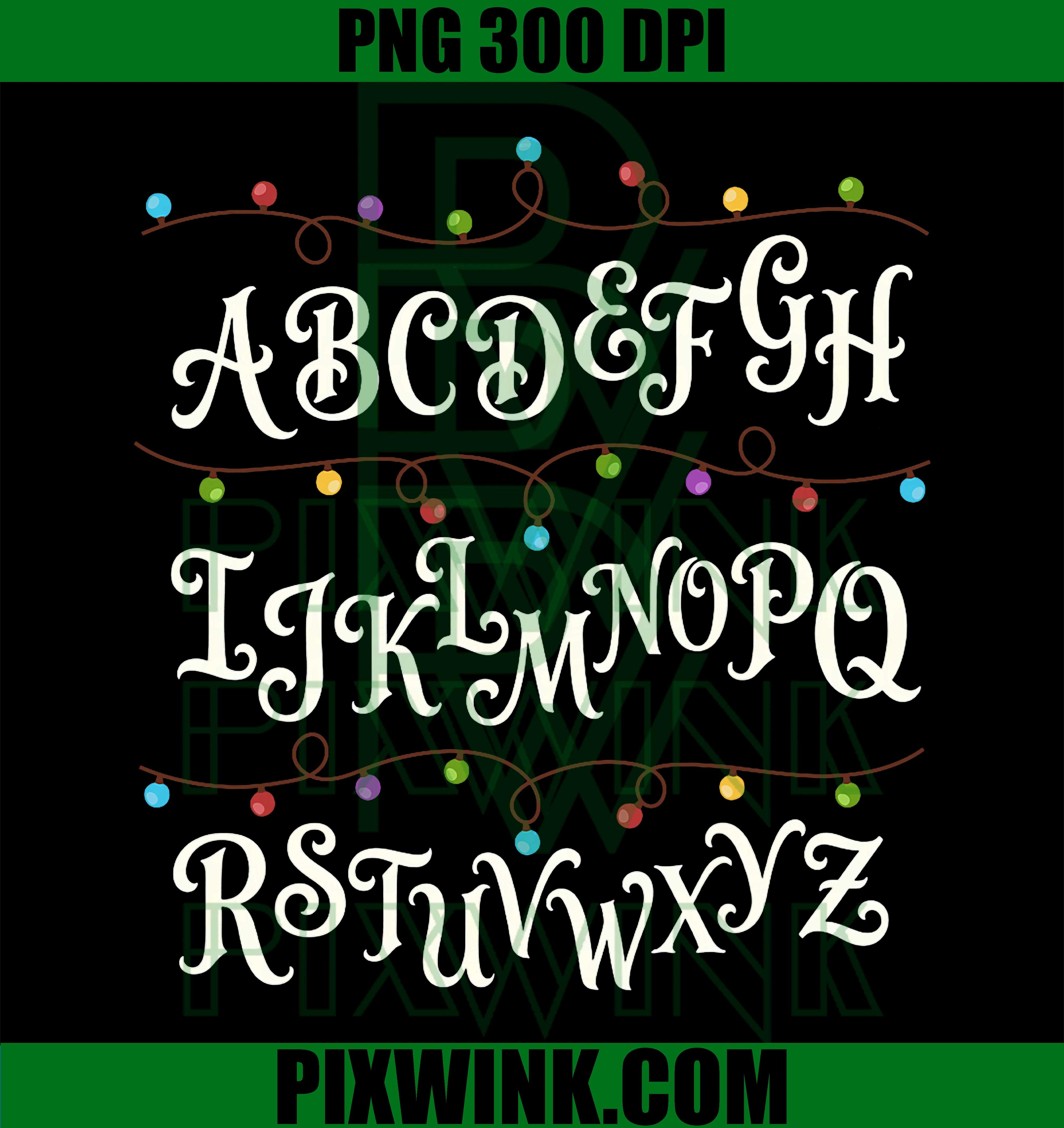 Retro Alphabet Christmas Lights Colorful Teacher PNG