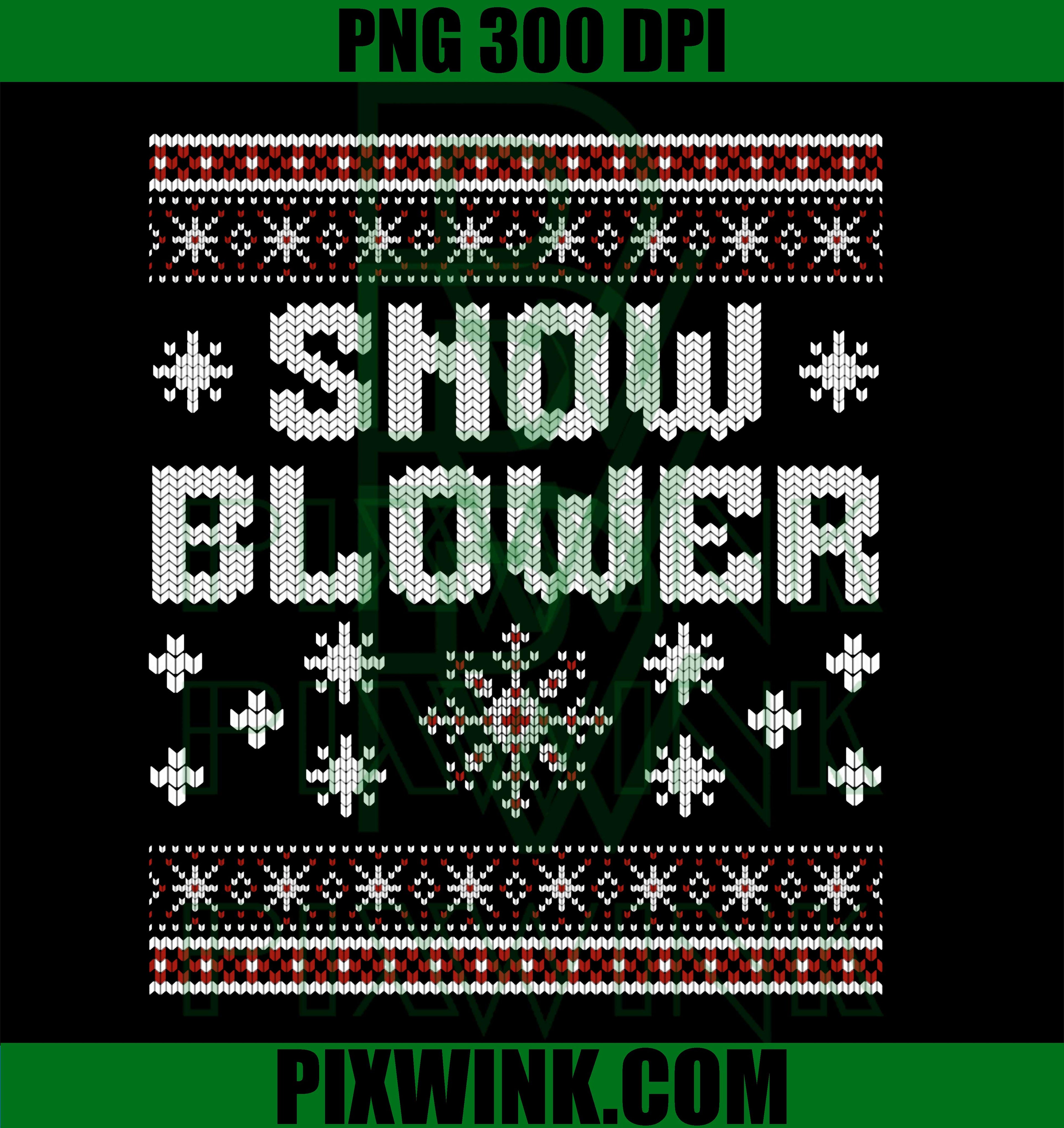 Funny Snowman and Snow Blower Matching Couple Ugly Christmas PNG