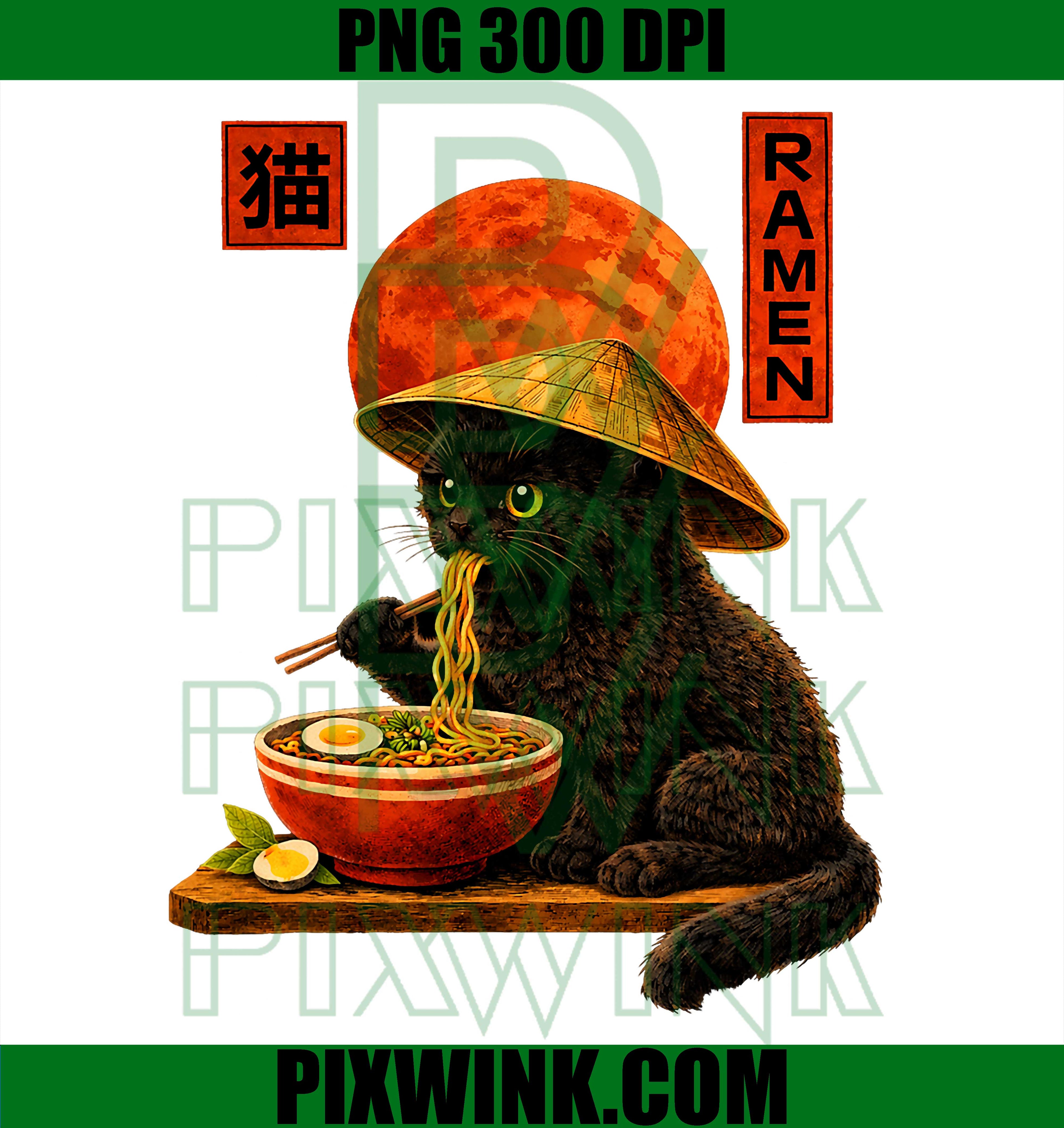 Cat Ramen PNG, Kawaii Kitten PNG, Anime Funny Cat PNG