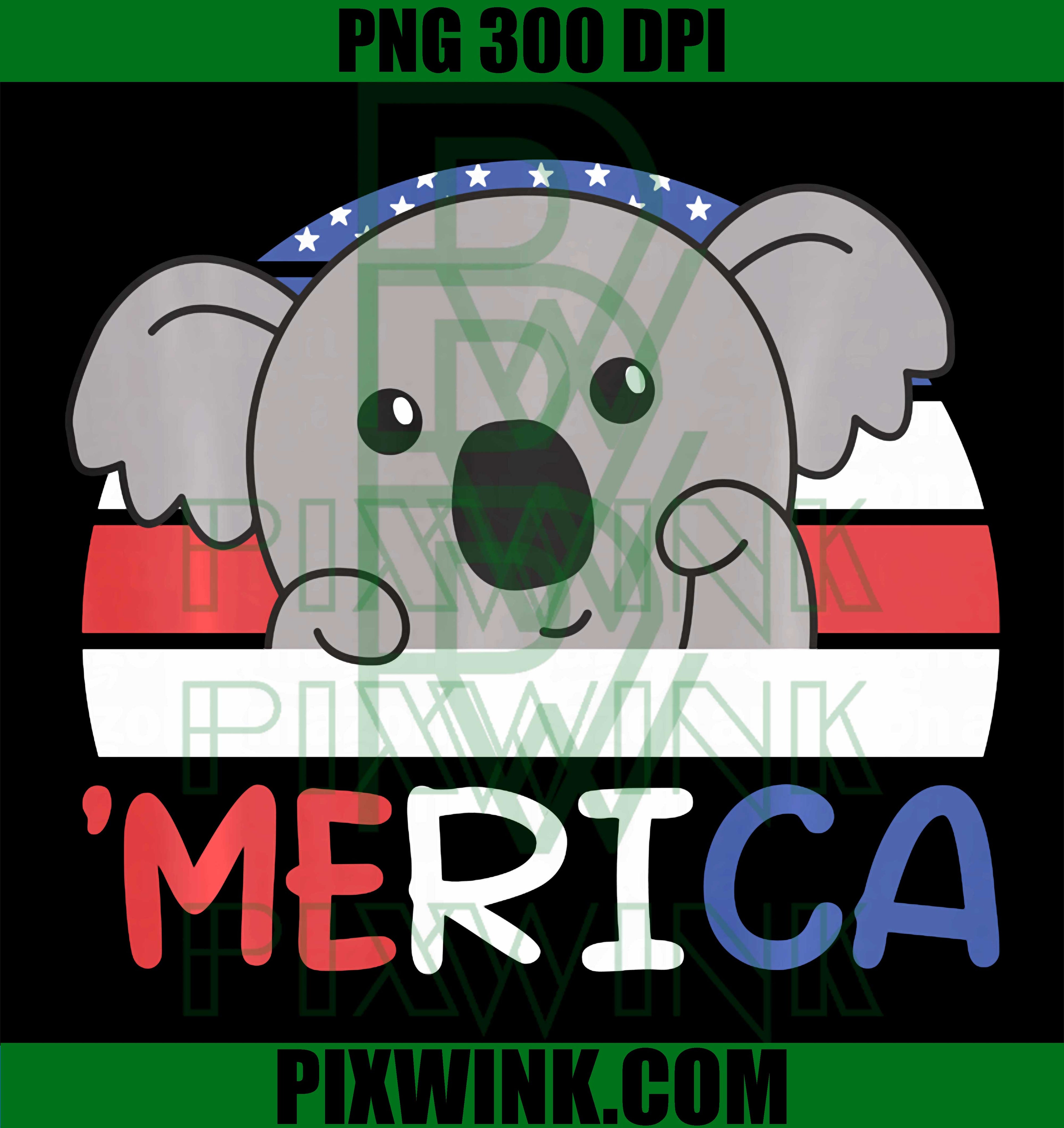 American Koala Merica PNG, Cute USA Patriotic Koala PNG