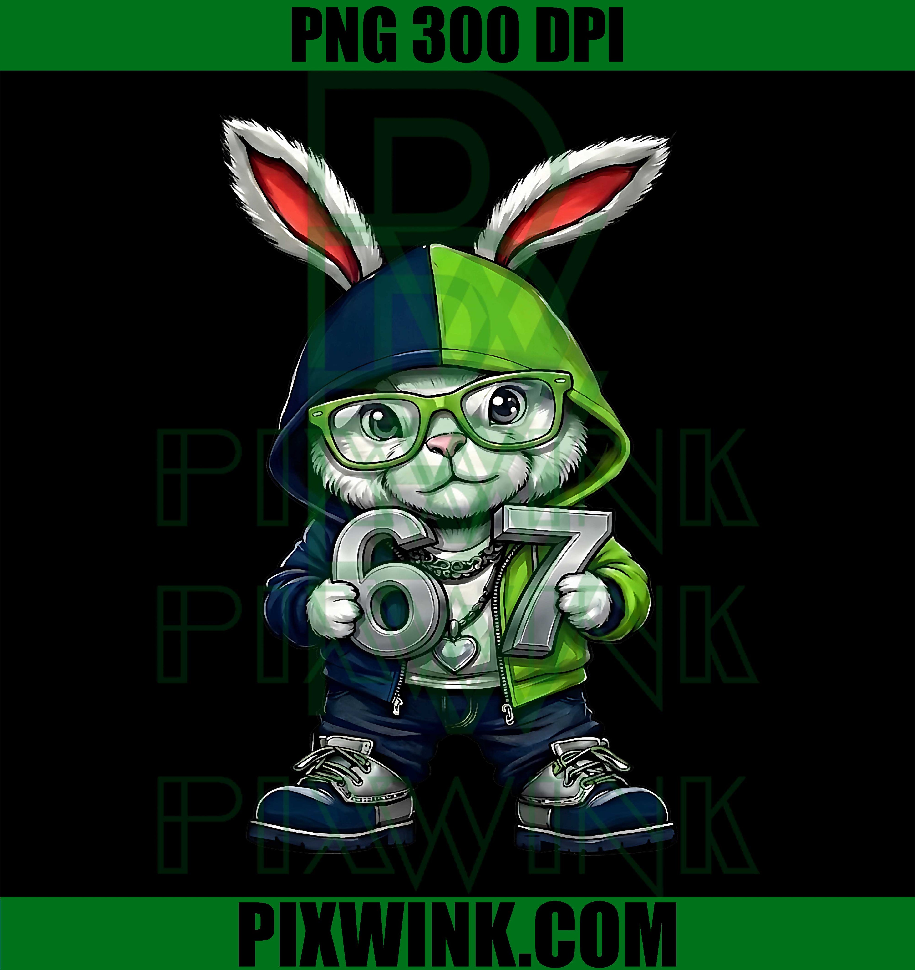 67 Bunny Ears PNG, Six Seven Bunny PNG, Easter Bunny PNG