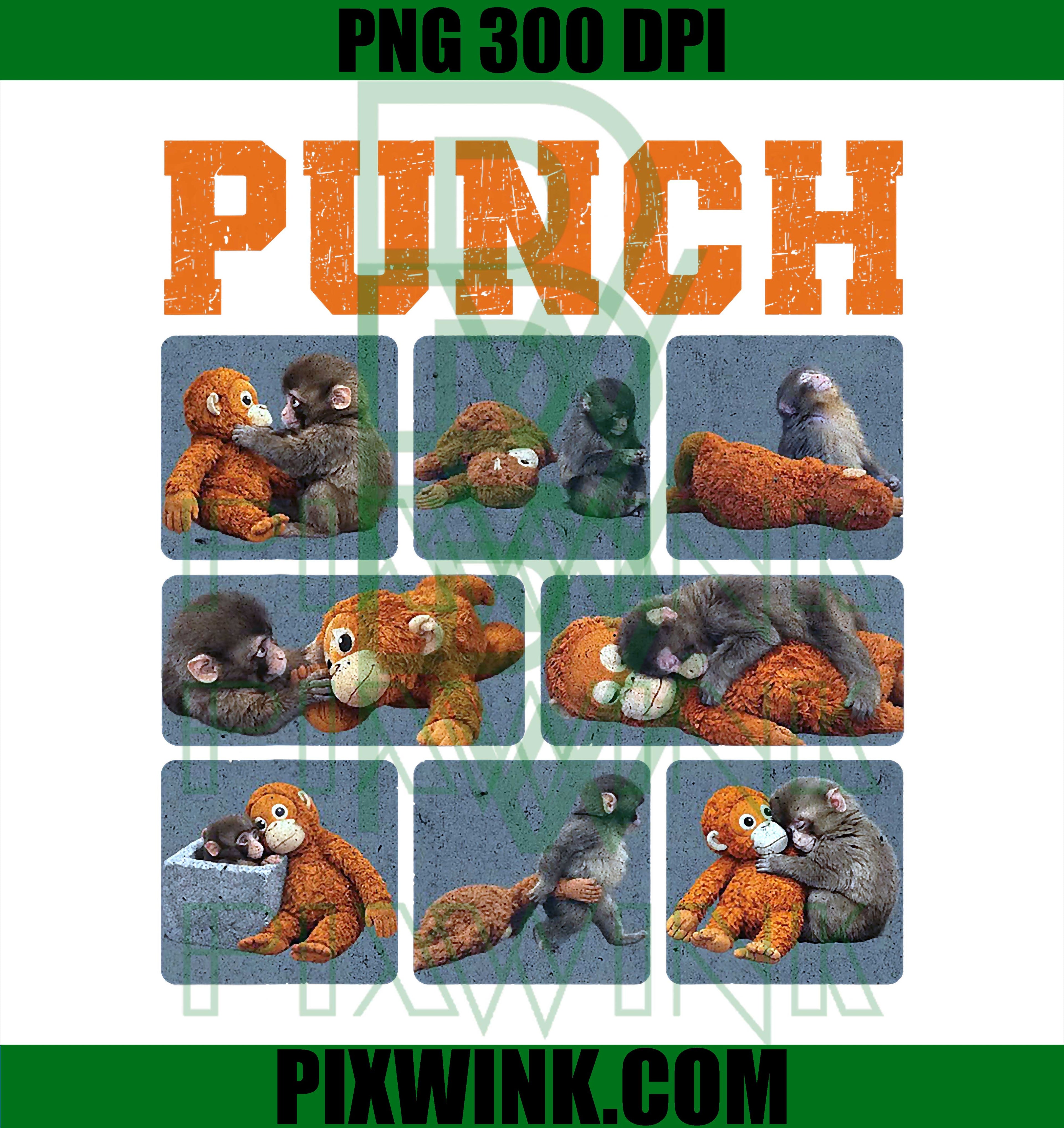 Punch Monkey PNG, Funny Monkey Graphic PNG, Cute Animal Meme Design PNG