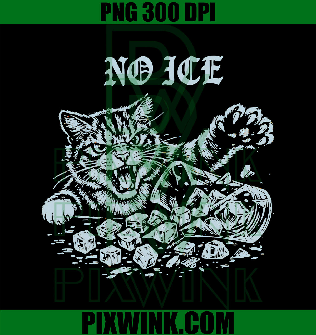 No Ice Cat Graphic PNG, Angry Cat Breaking Ice PNG
