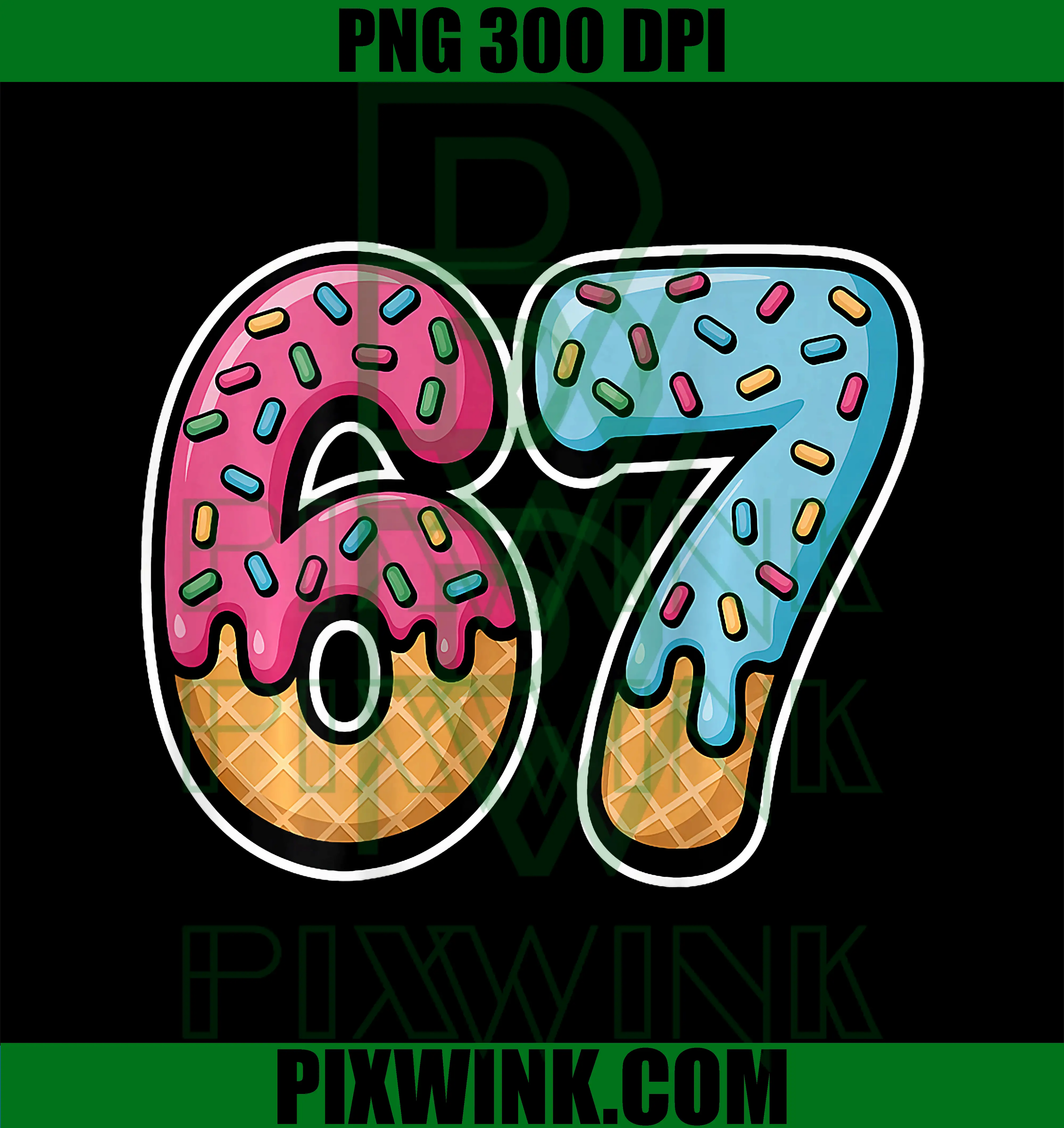 67 Ice Cream Drip PNG