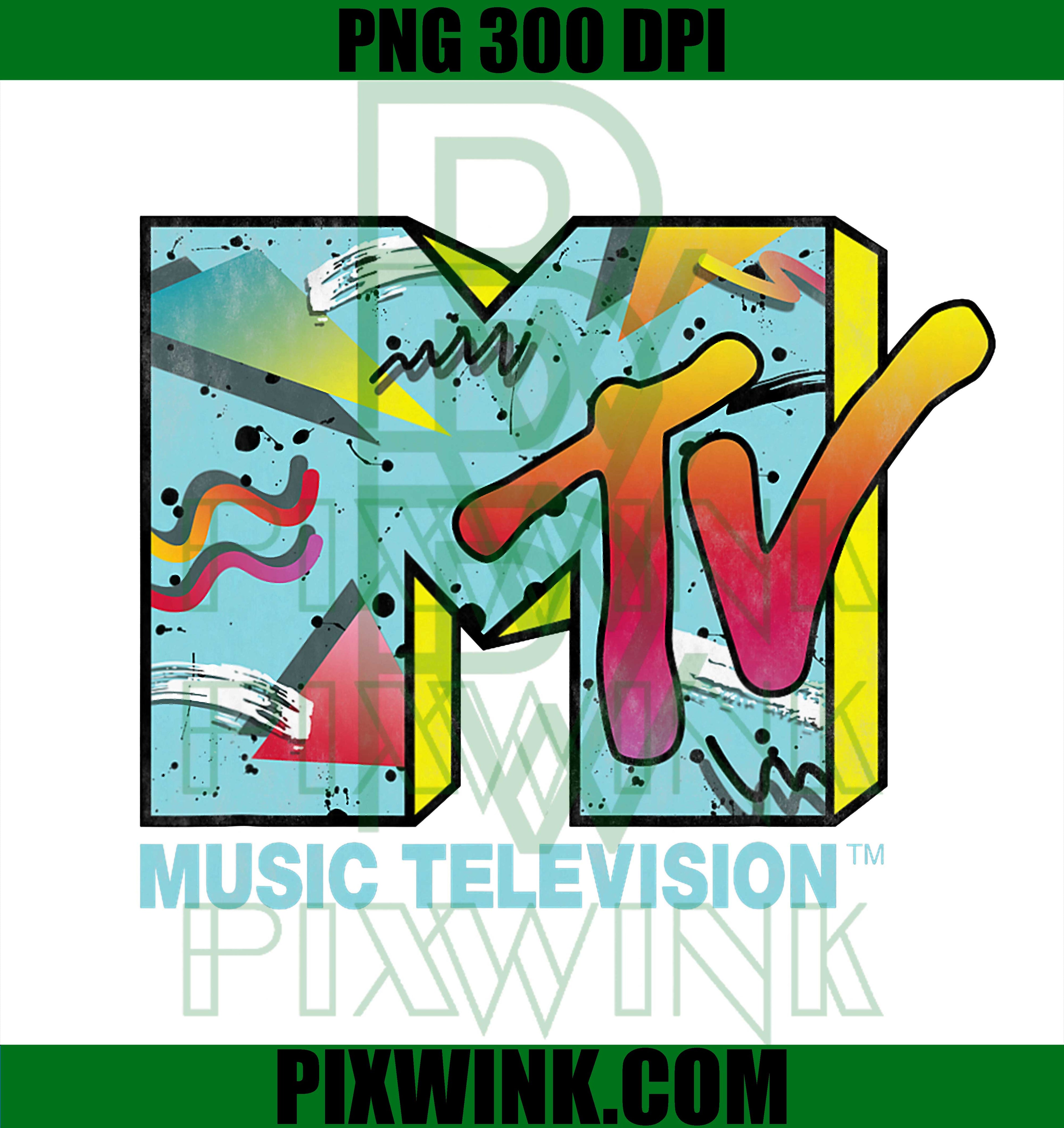 Classic MTV Logo PNG, 80s Print Design PNG, Vintage Music Icon Art PNG