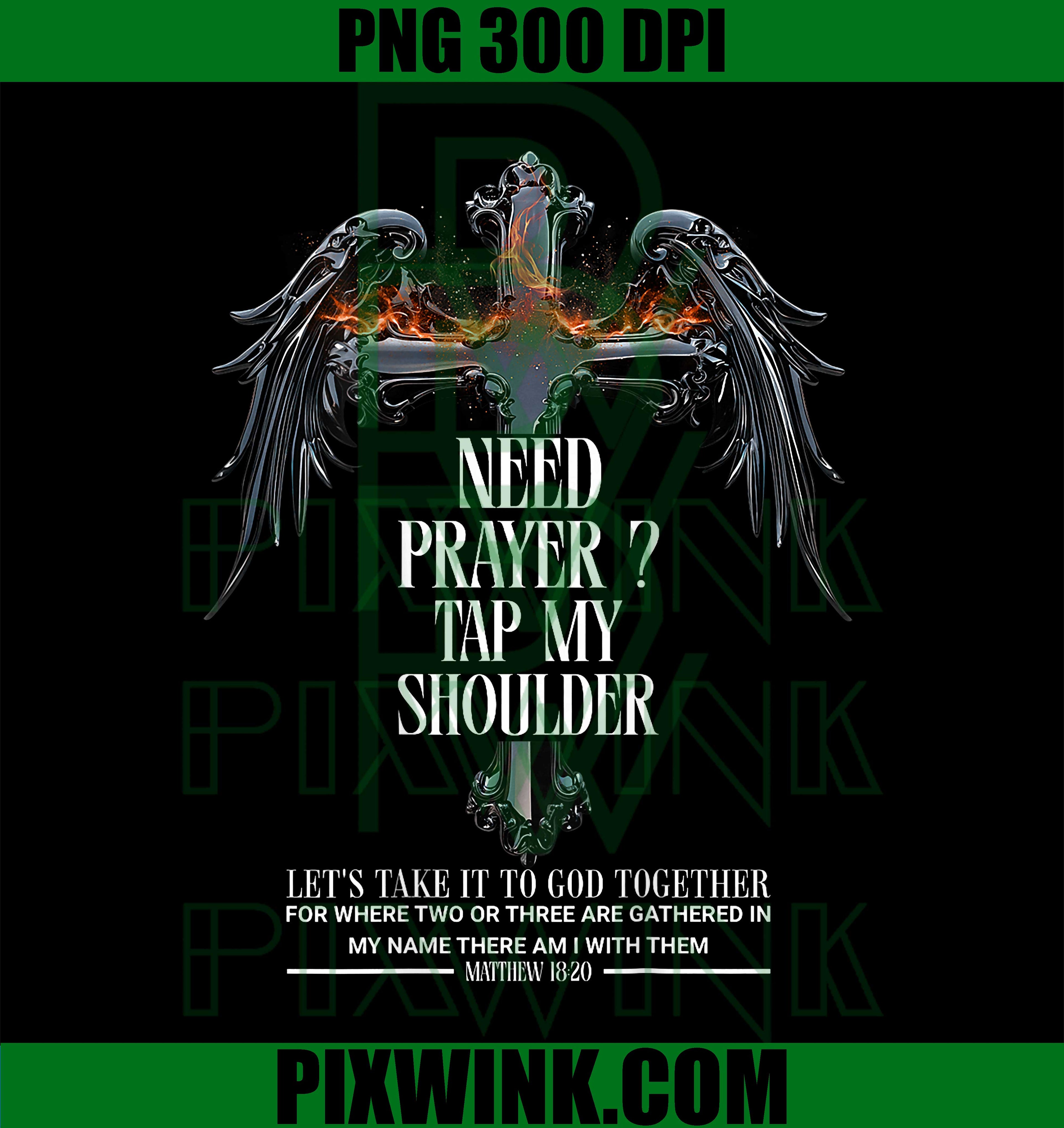 Need Prayer Tap My Shoulder PNG, Bible Verse PNG, Christian Faith PNG