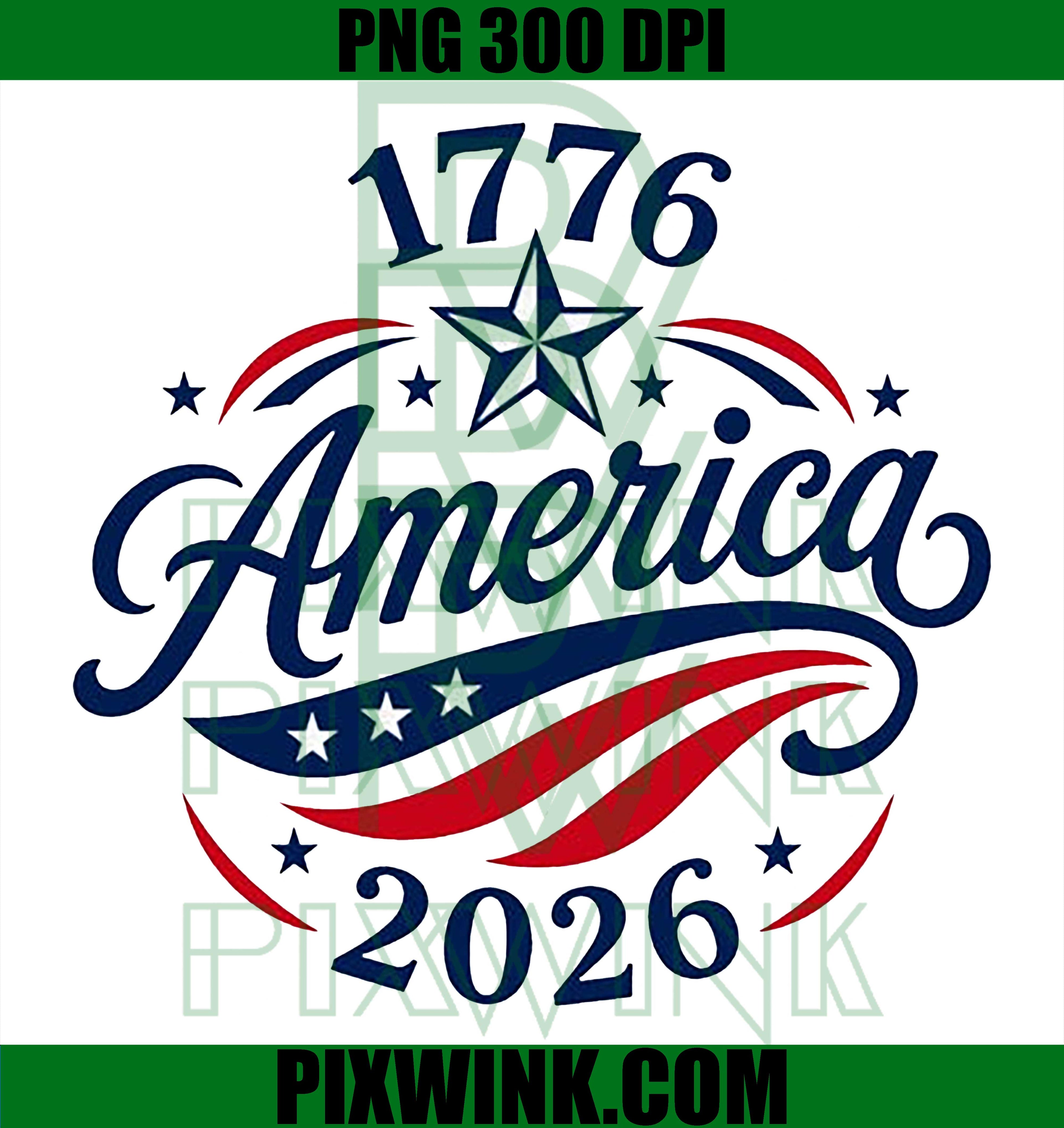 1776 2026 America PNG, USA 250th Anniversary Patriotic PNG