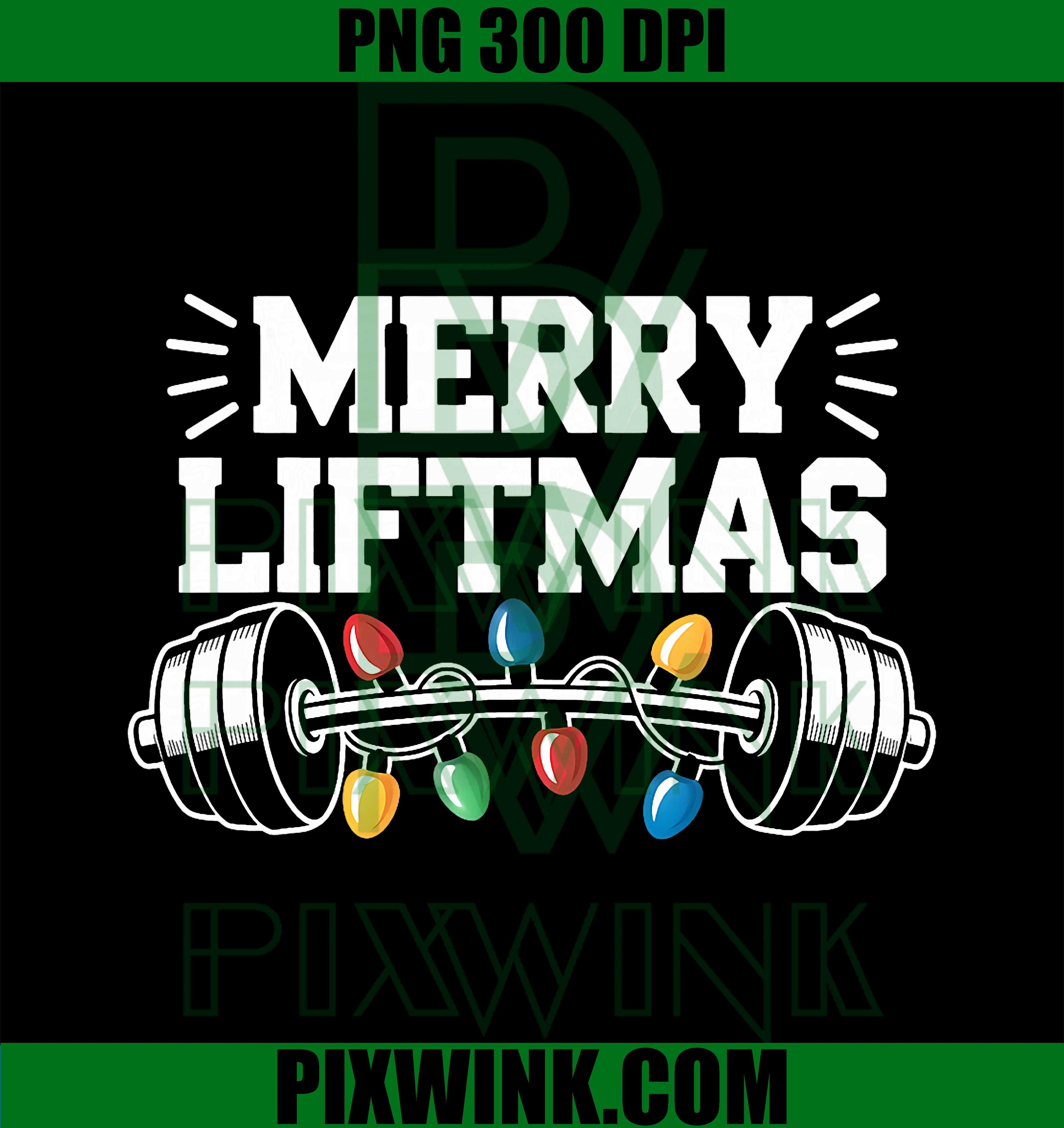 Christmas Gym Barbell Xmas Light Merry Liftmas Weightlifter PNG