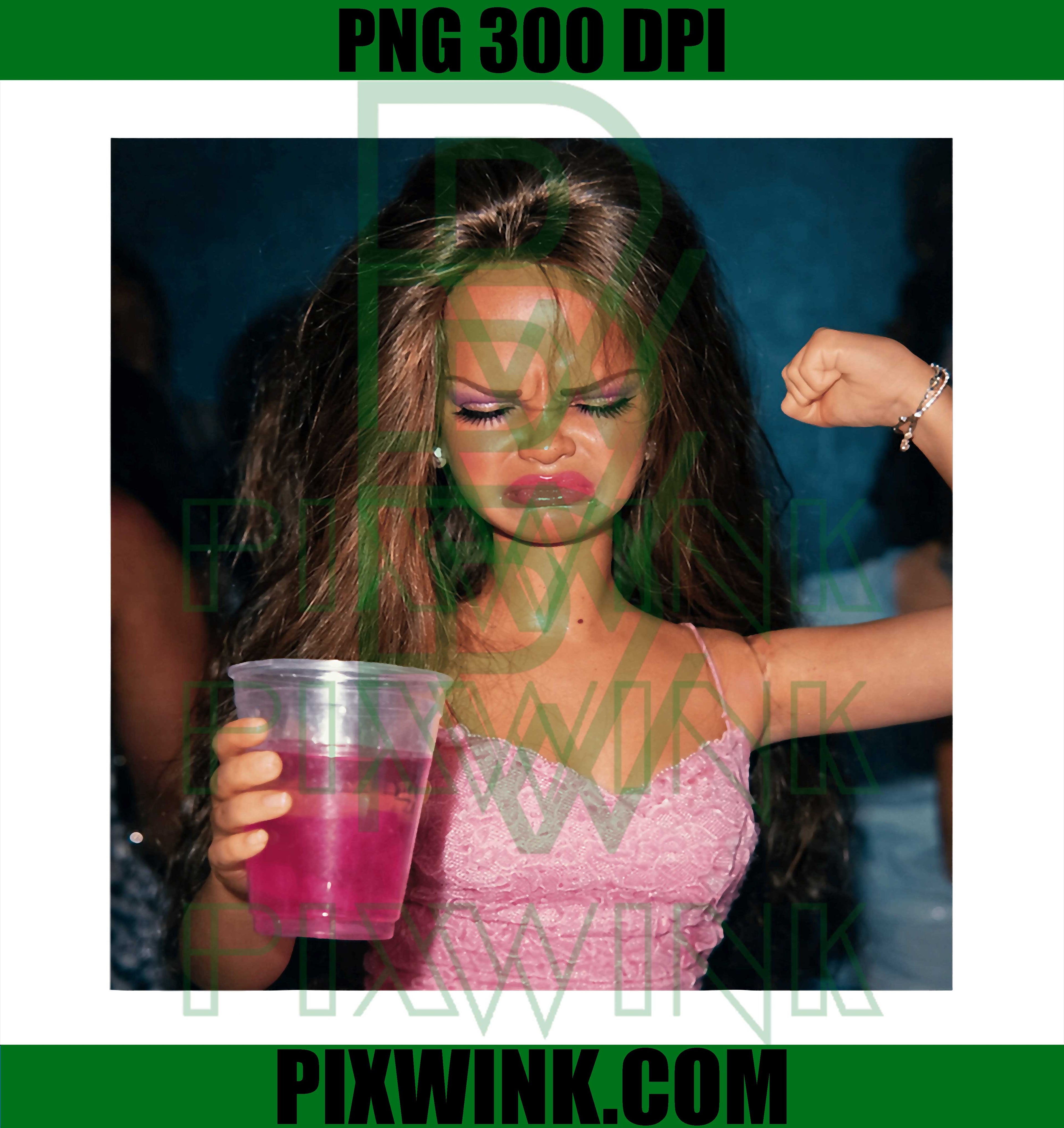 Funny Doll Face Meme PNG, Sarcastic Doll Girl PNG, Party Drinking Meme PNG