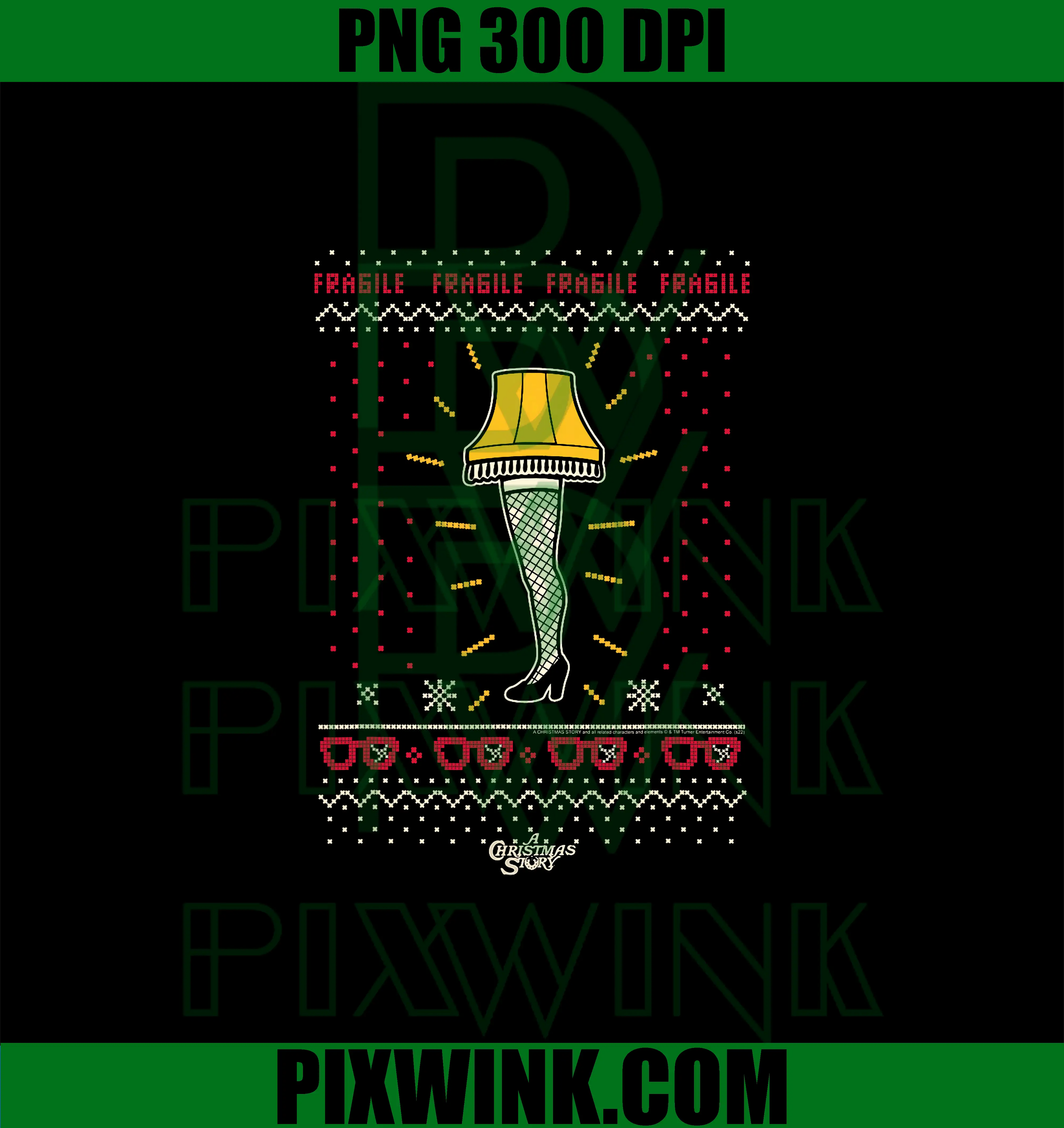 A Christmas Story PNG, Fragile Leg Lamp Print Xmas Movie PNG