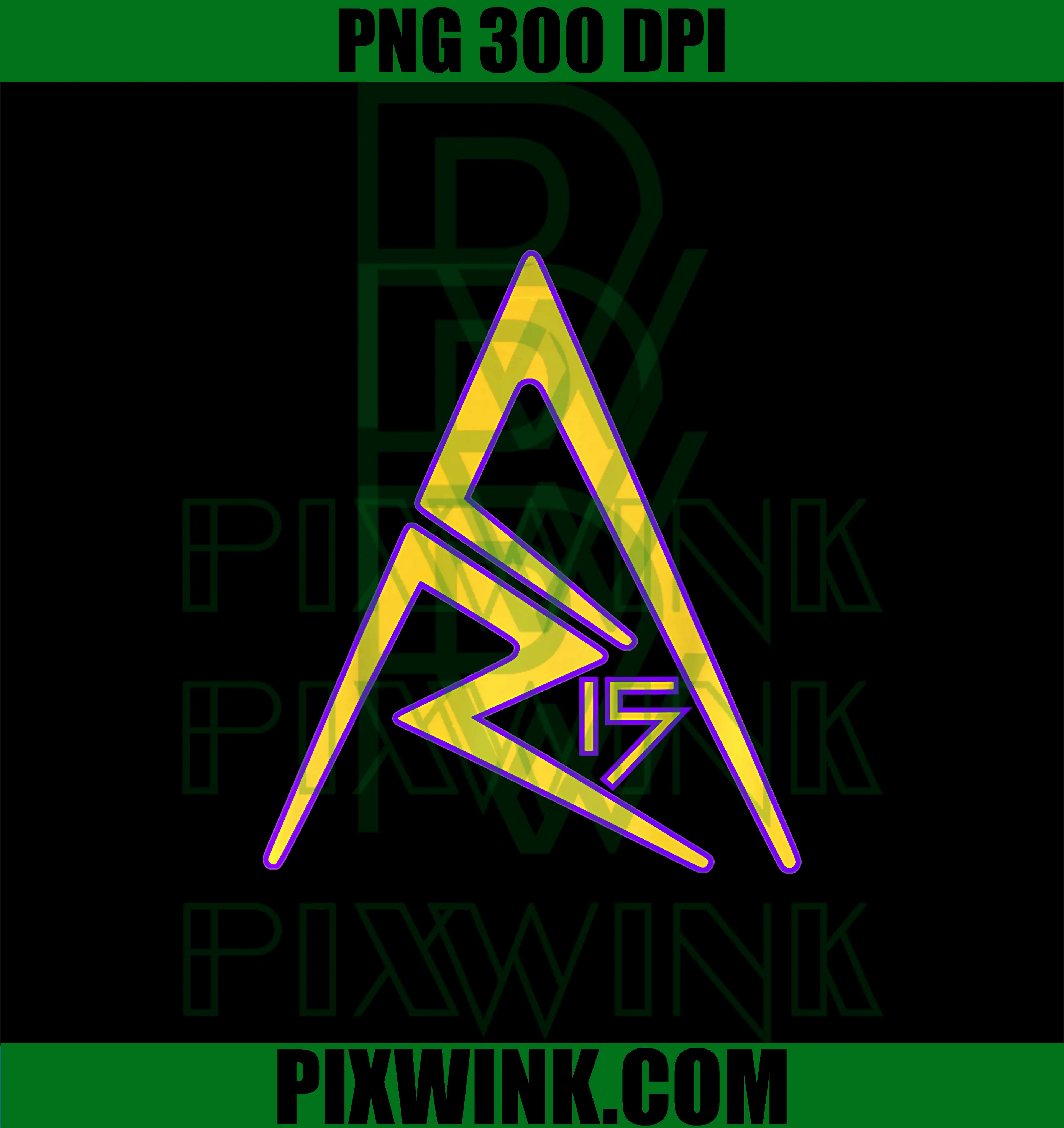 AR Fifteen Logo PNG, Modern Lightning Lettermark PNG
