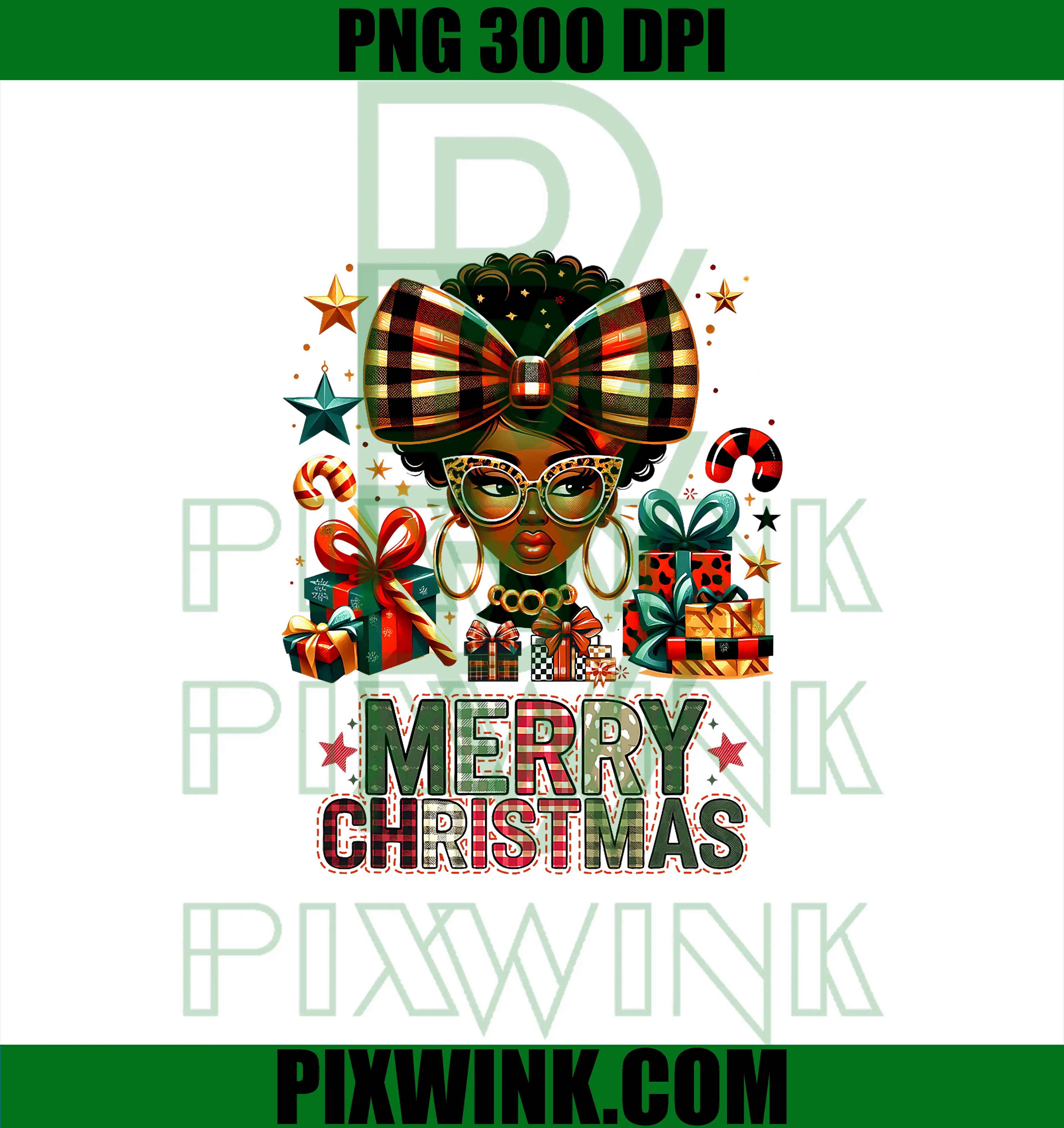 African American Christmas PNG, African Black Xmas PNG