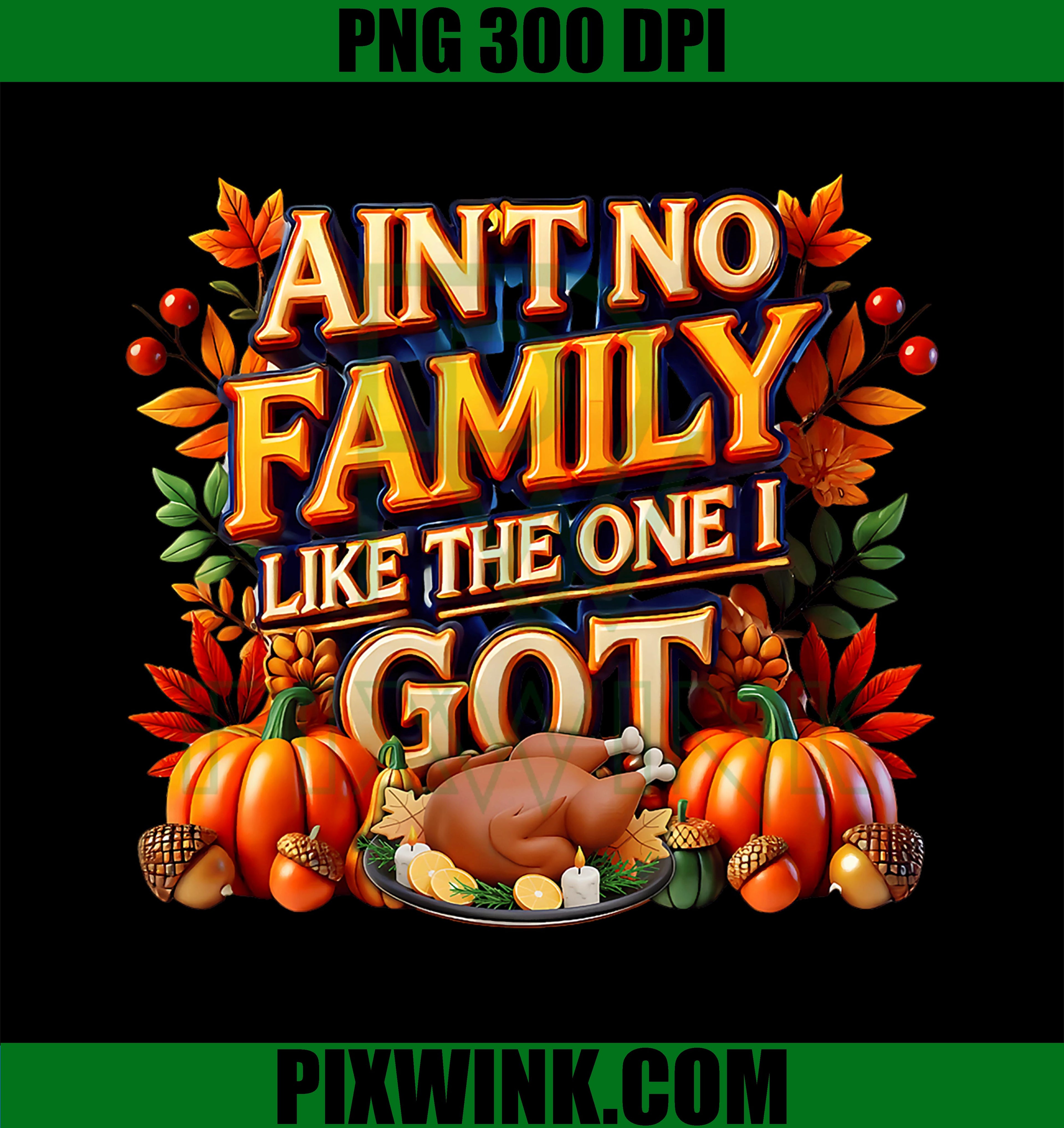 Ain't No Family Like The One I Got Thanksgiving Family PNG