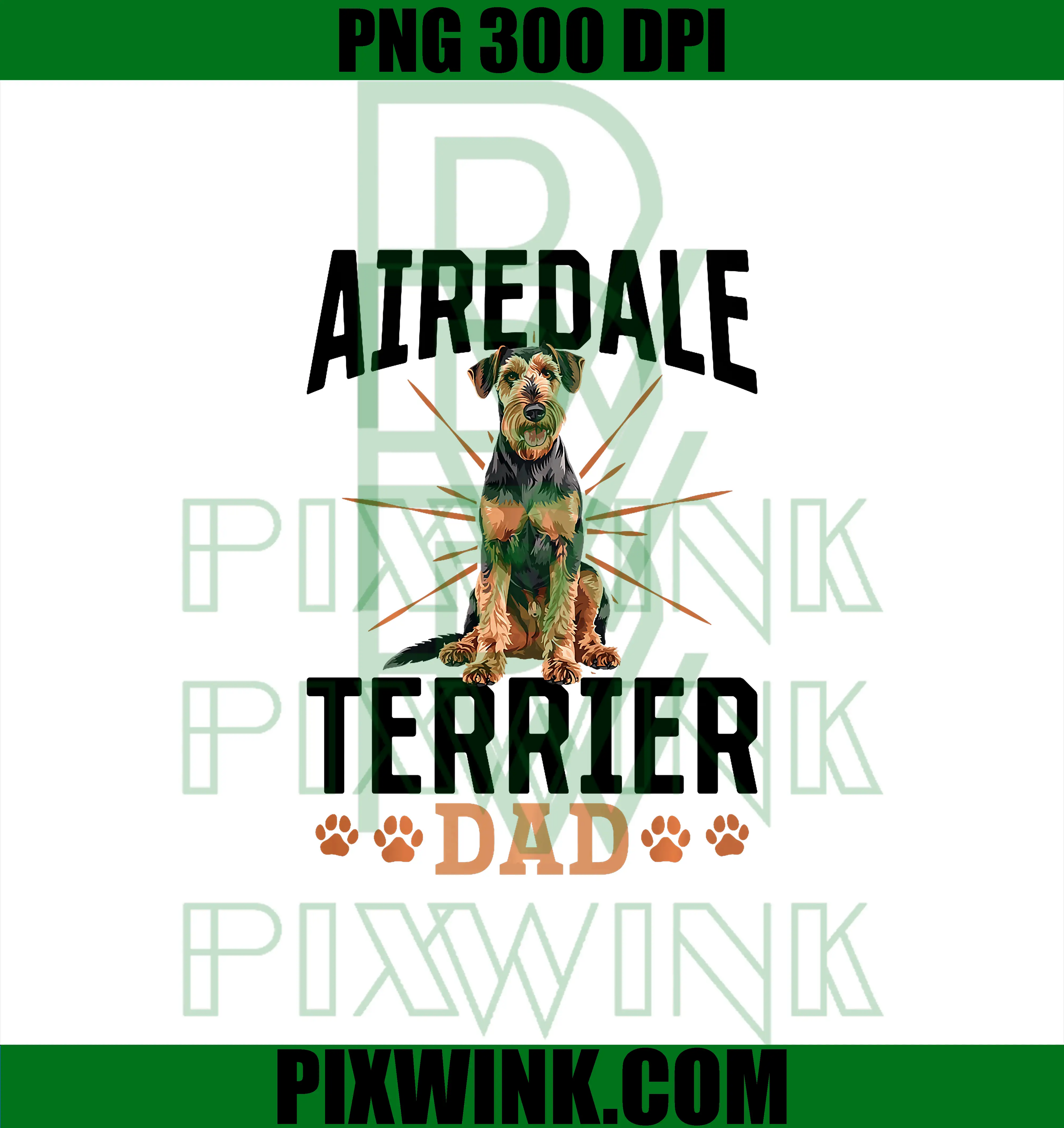 Airedale Terrier Dog PNG, Breed Airedale Terrier Dad PNG
