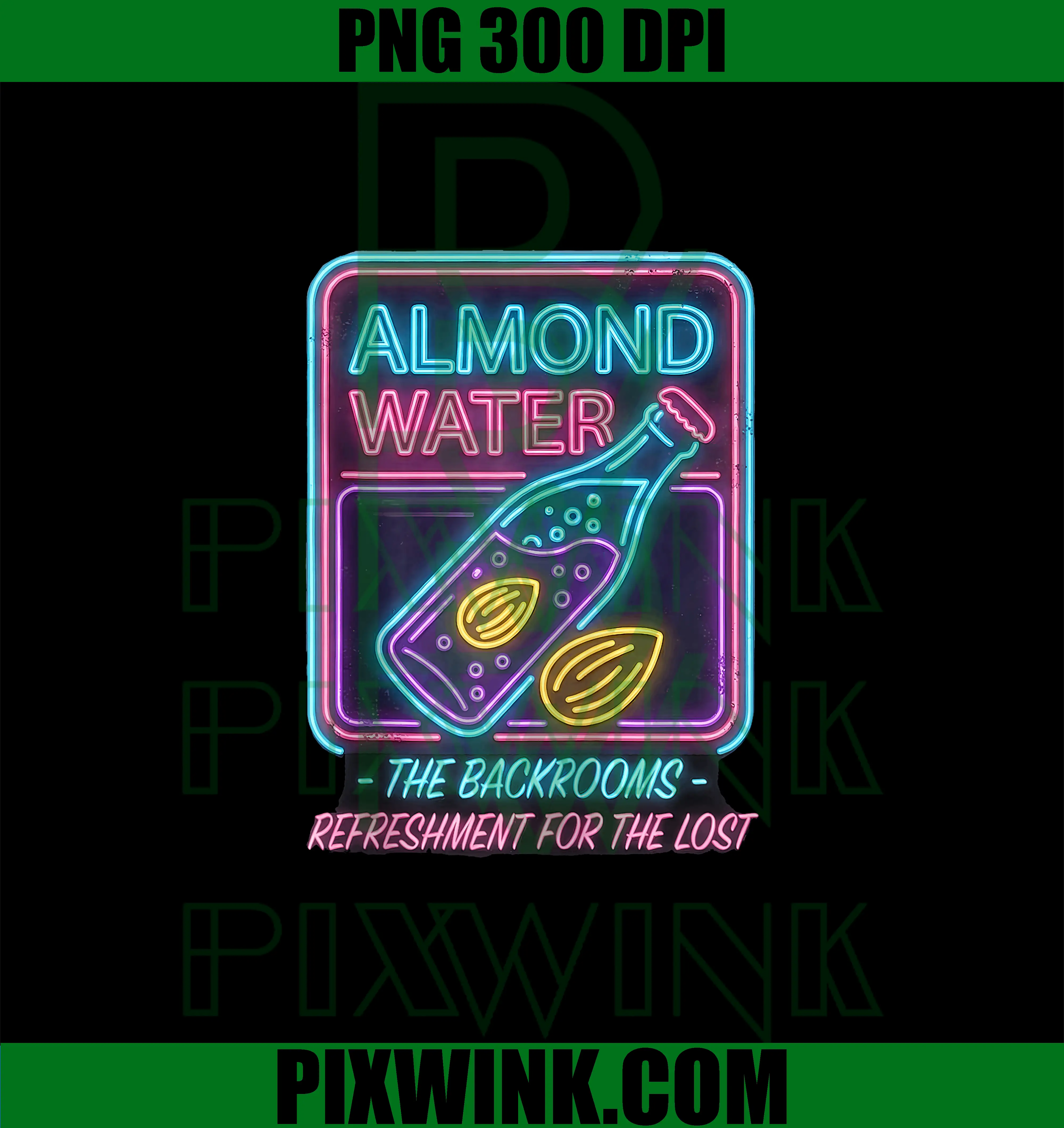 Almond Water The Backrooms Refreshment Sign PNG, Funny PNG