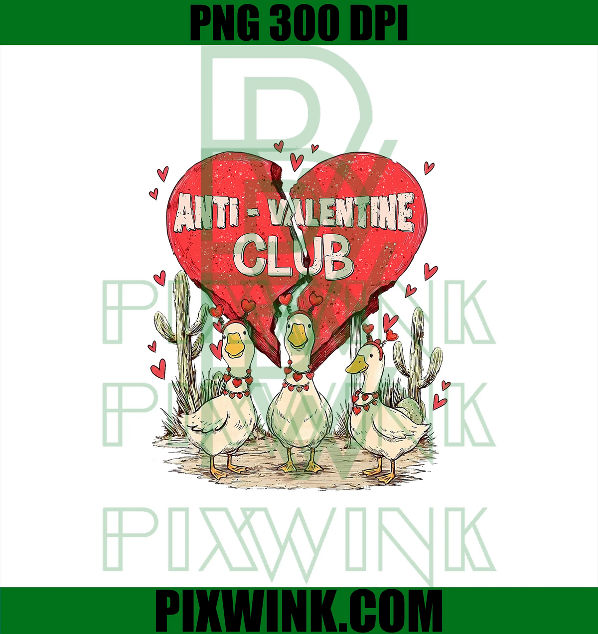 Goose Anti Valentine Club PNG, Funny Goose Single Valentines PNG
