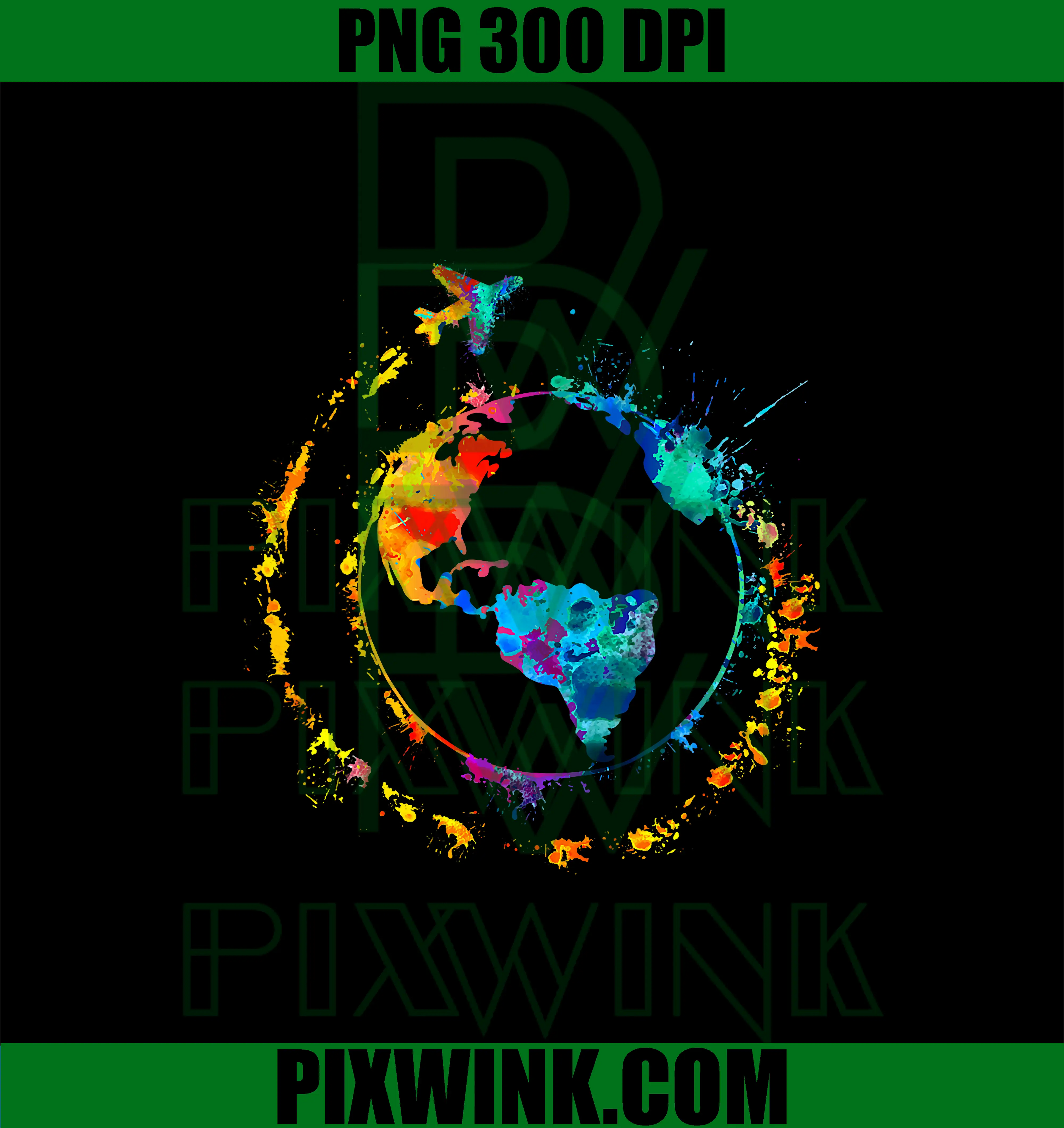 Artistic Earth Watercolor PNG, Travel World Traveling Colorful PNG