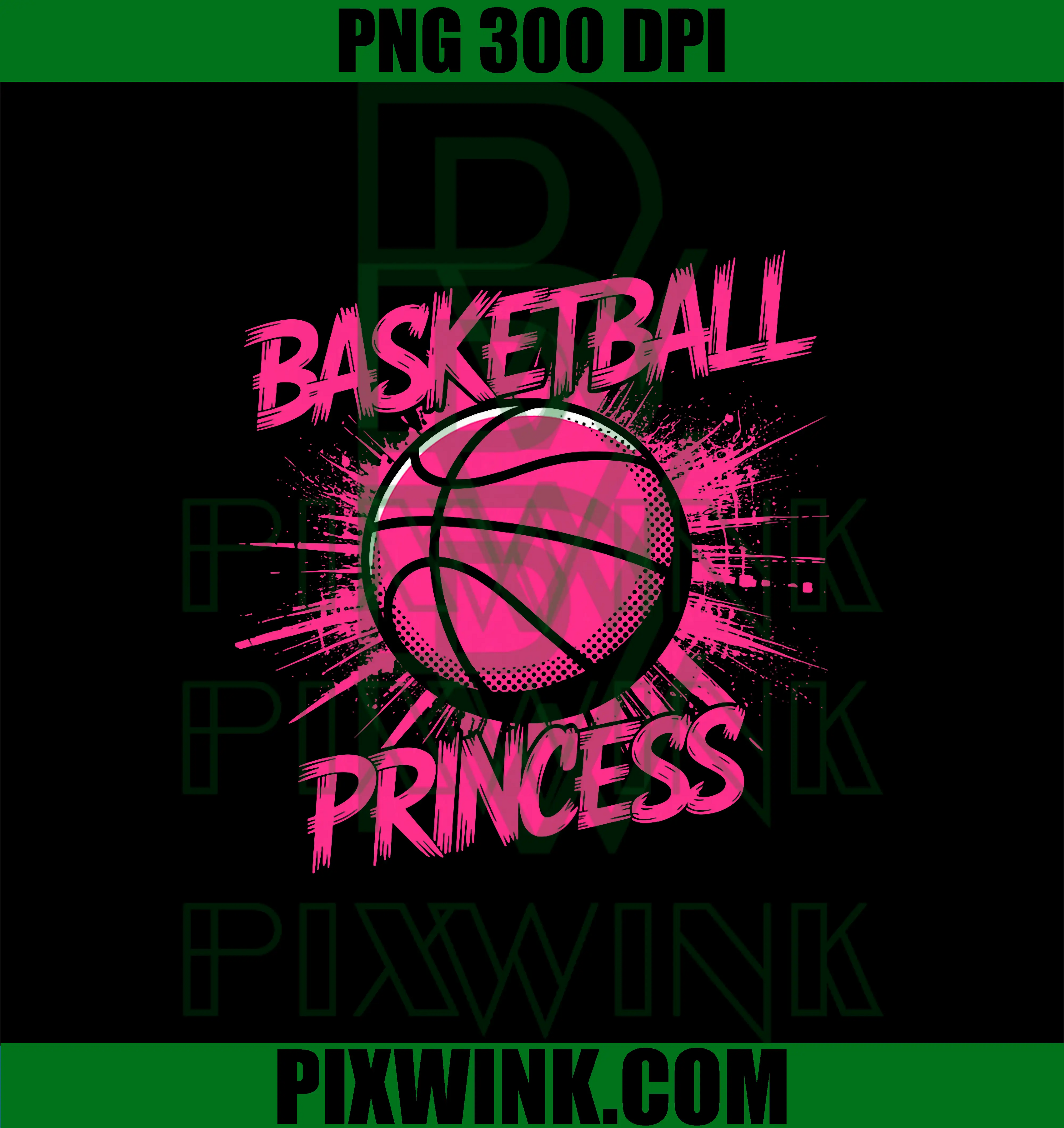 Basketball Princess Pink PNG, Girls Basketball Power PNG
