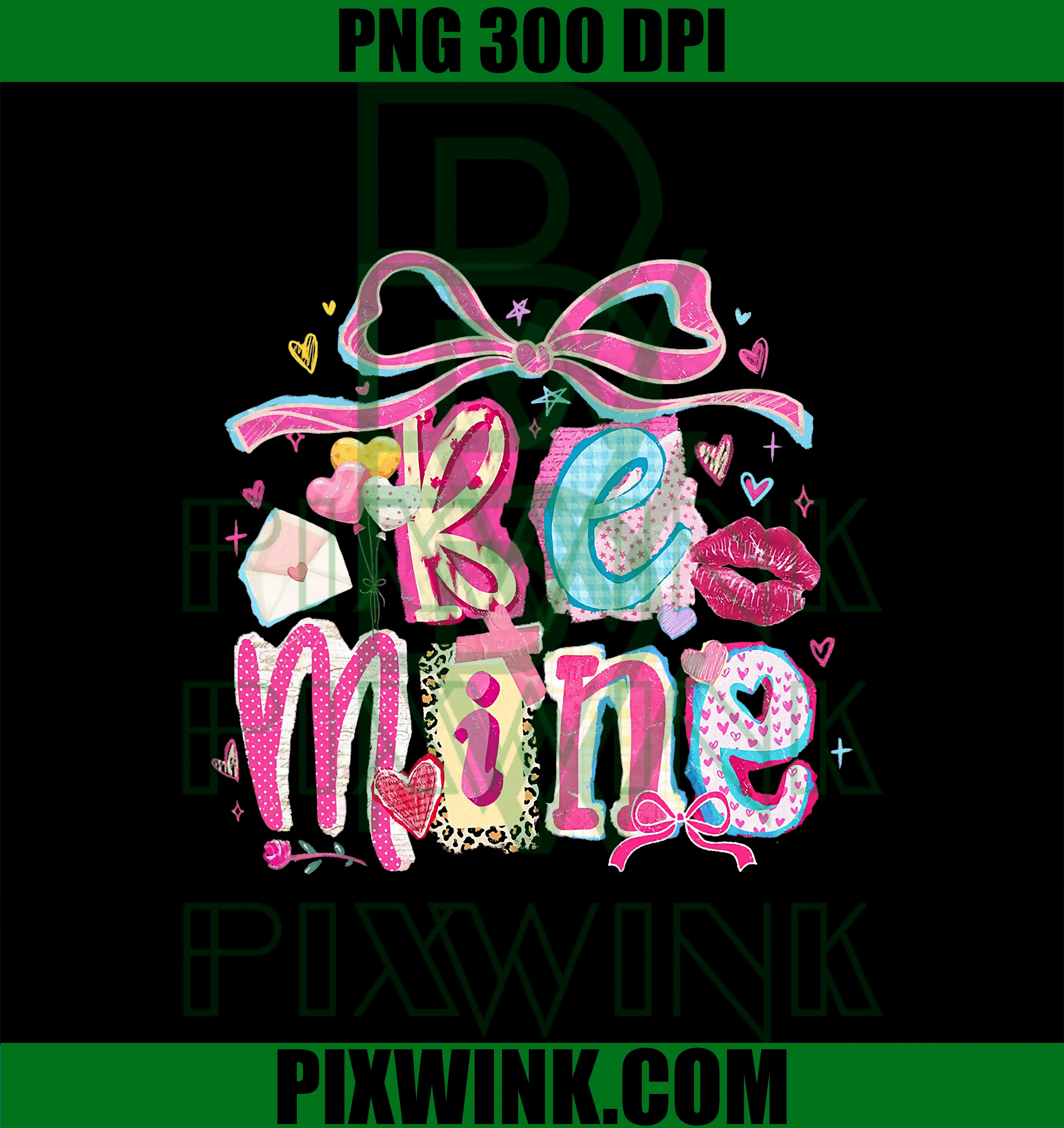 Be Mine Valentine PNG, Aesthetic Collage for Her PNG