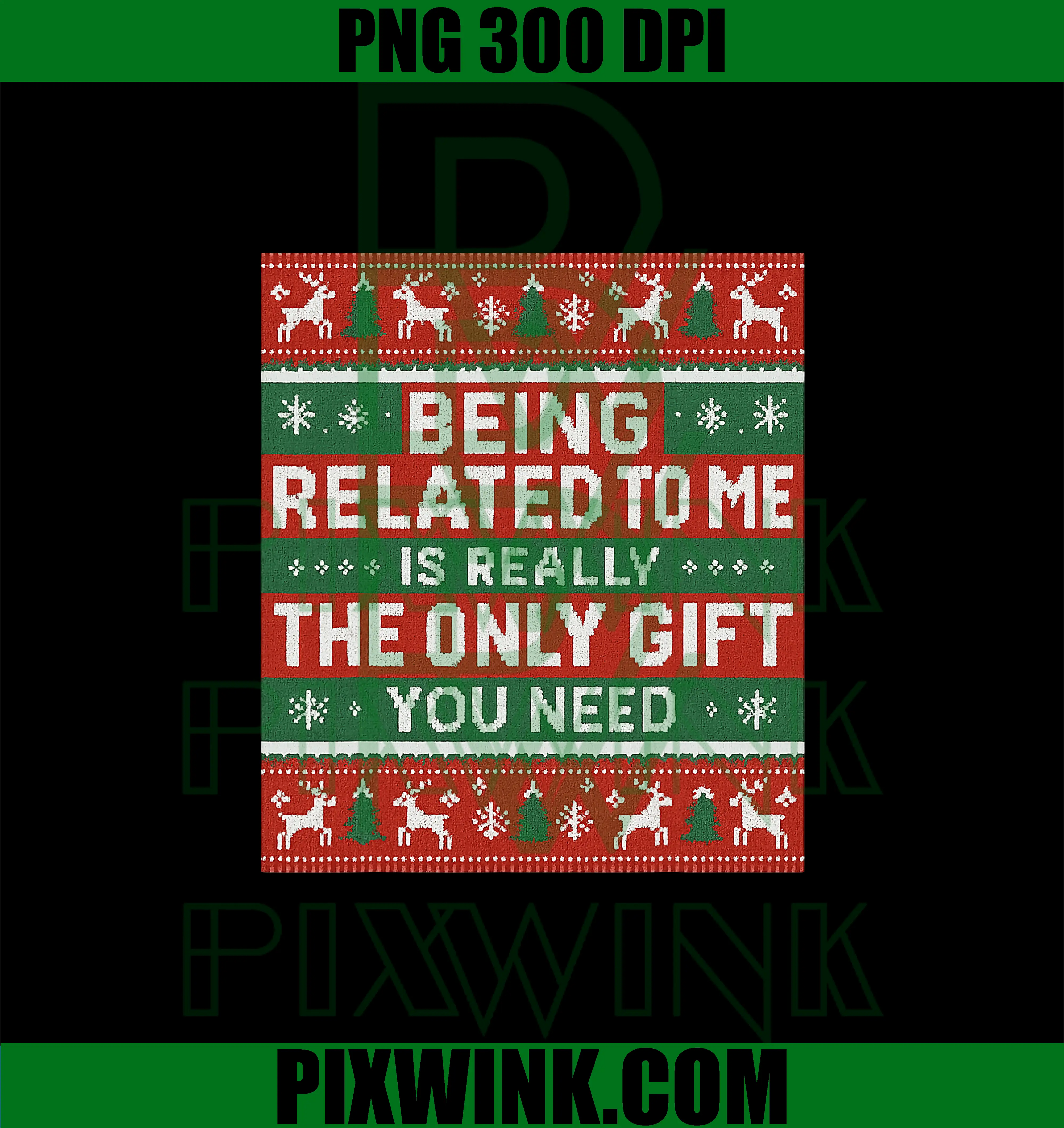 Being Related To Me Quote PNG, Funny Ugly Christmas PNG
