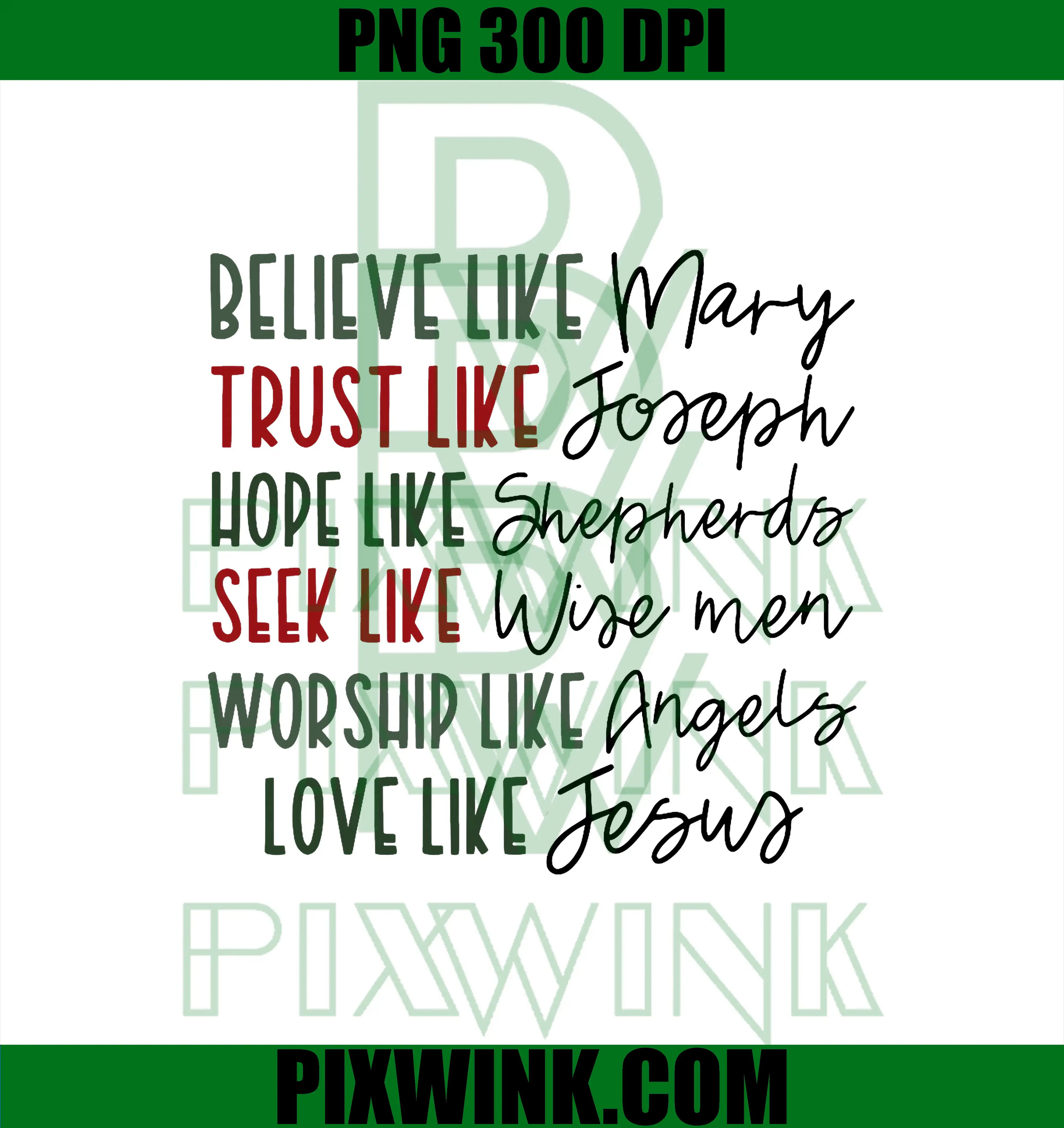 Believe Trust Hope Seek Like PNG, Shepherds Christian Christmas PNG