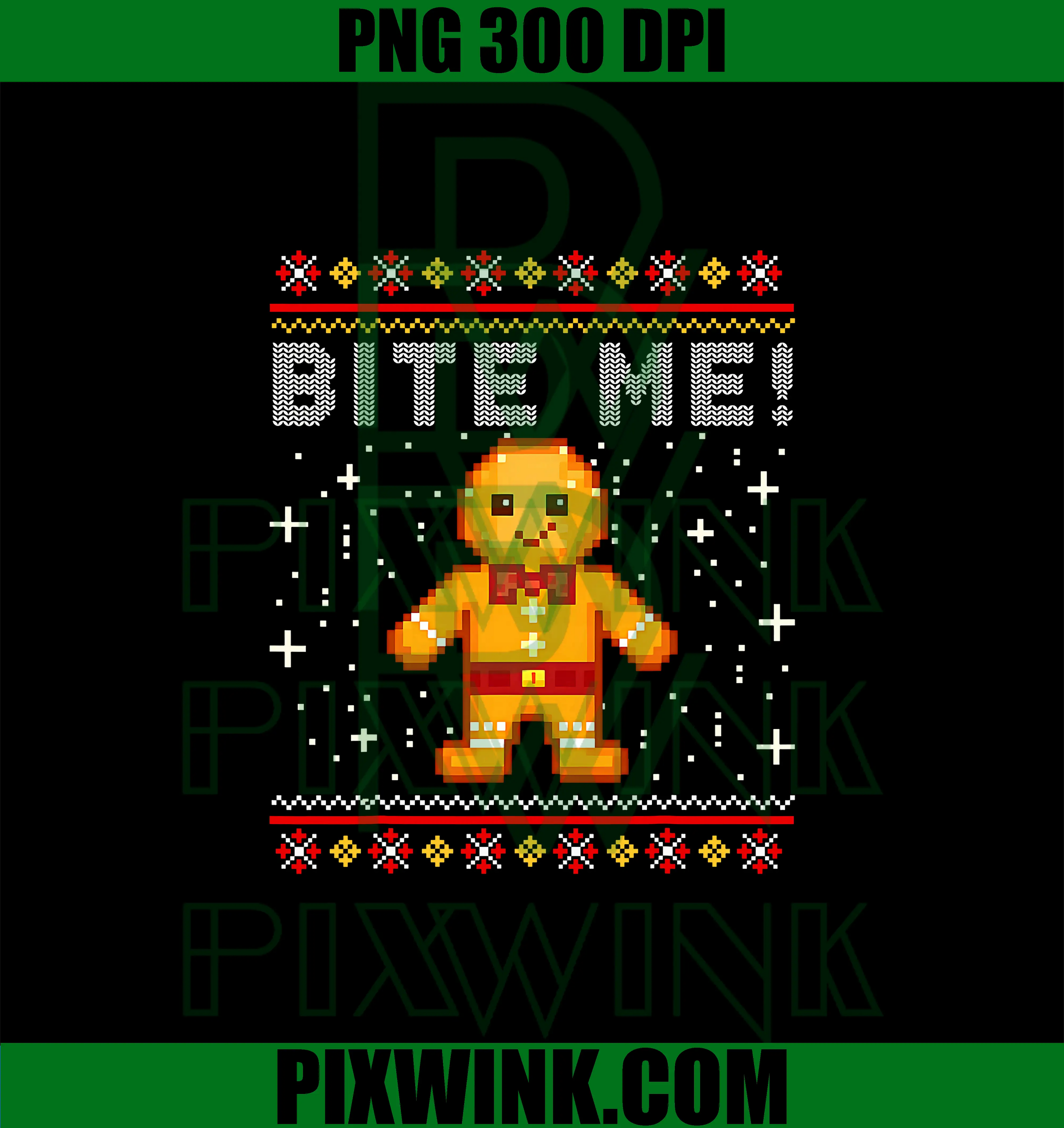 Bite Me PNG, Gingerbread Man Funny Christmas PNG