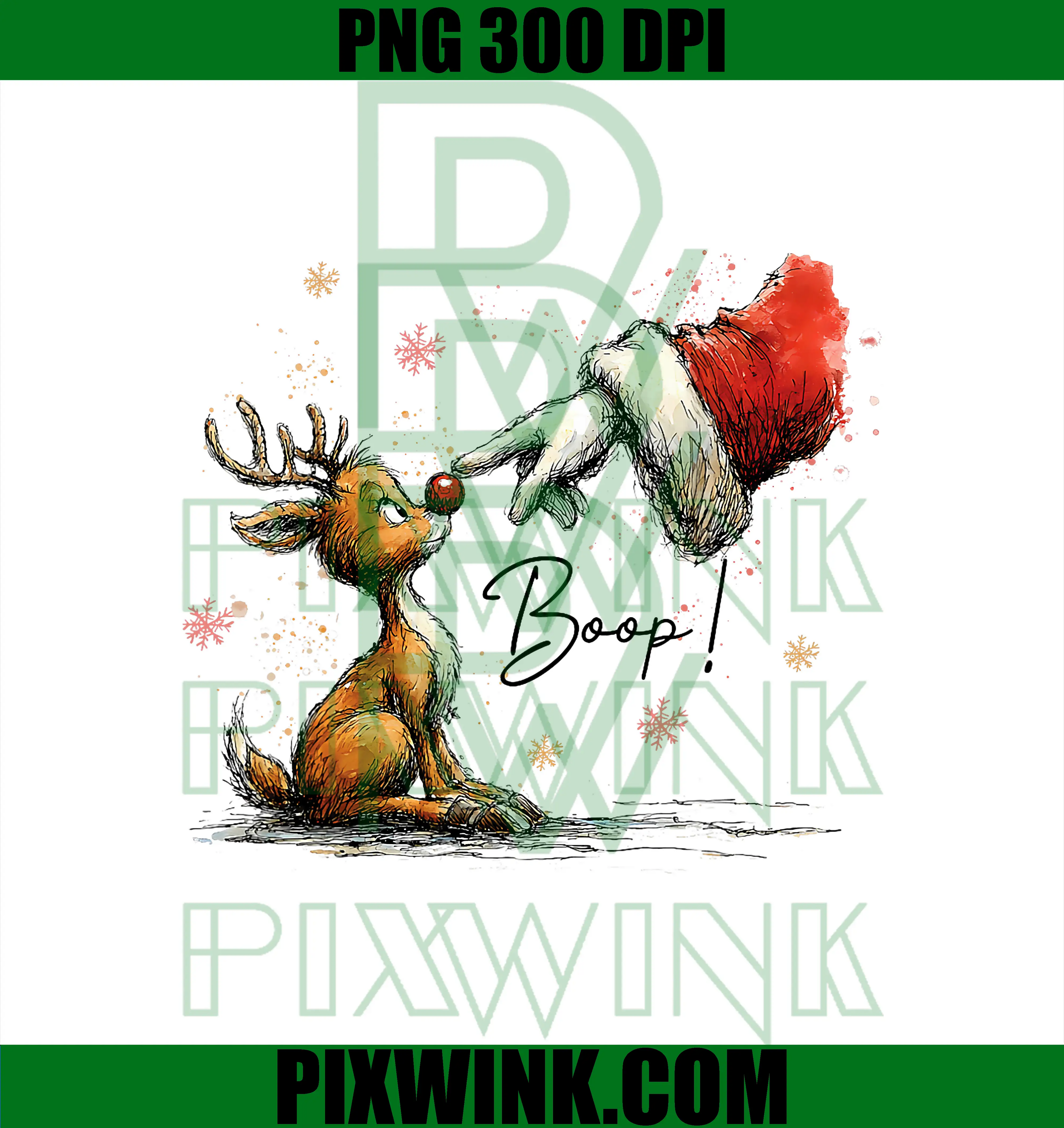 Boop Funny PNG, Santa Farmer Reindeer Cute PNG, Christmas Holiday Art PNG