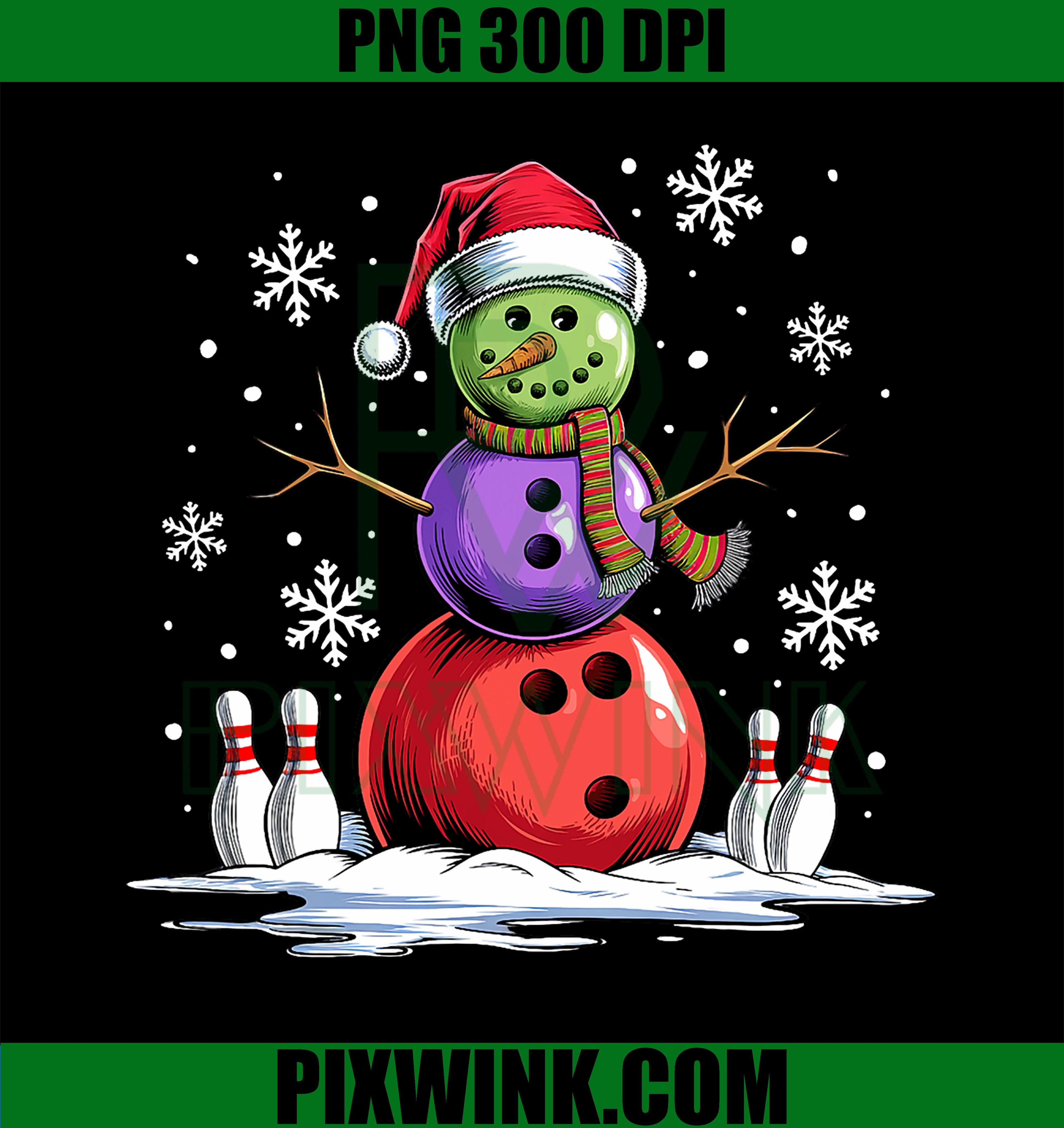 Bowling Snowman PNG, Bowling Player PNG, Santa Hat Christmas PNG