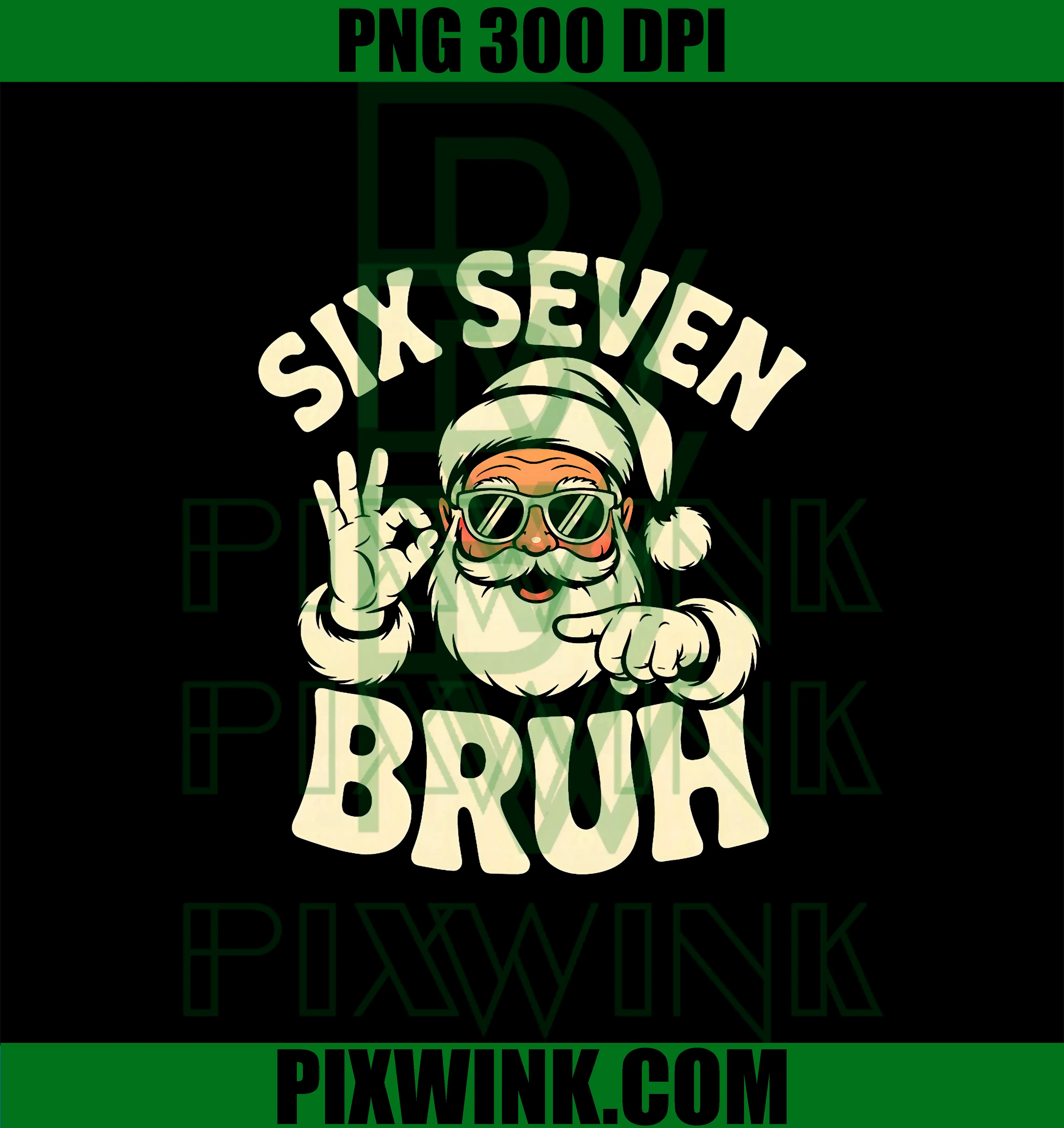 Bruh 67 Christmas Santa PNG, Six Seven Christmas PNG