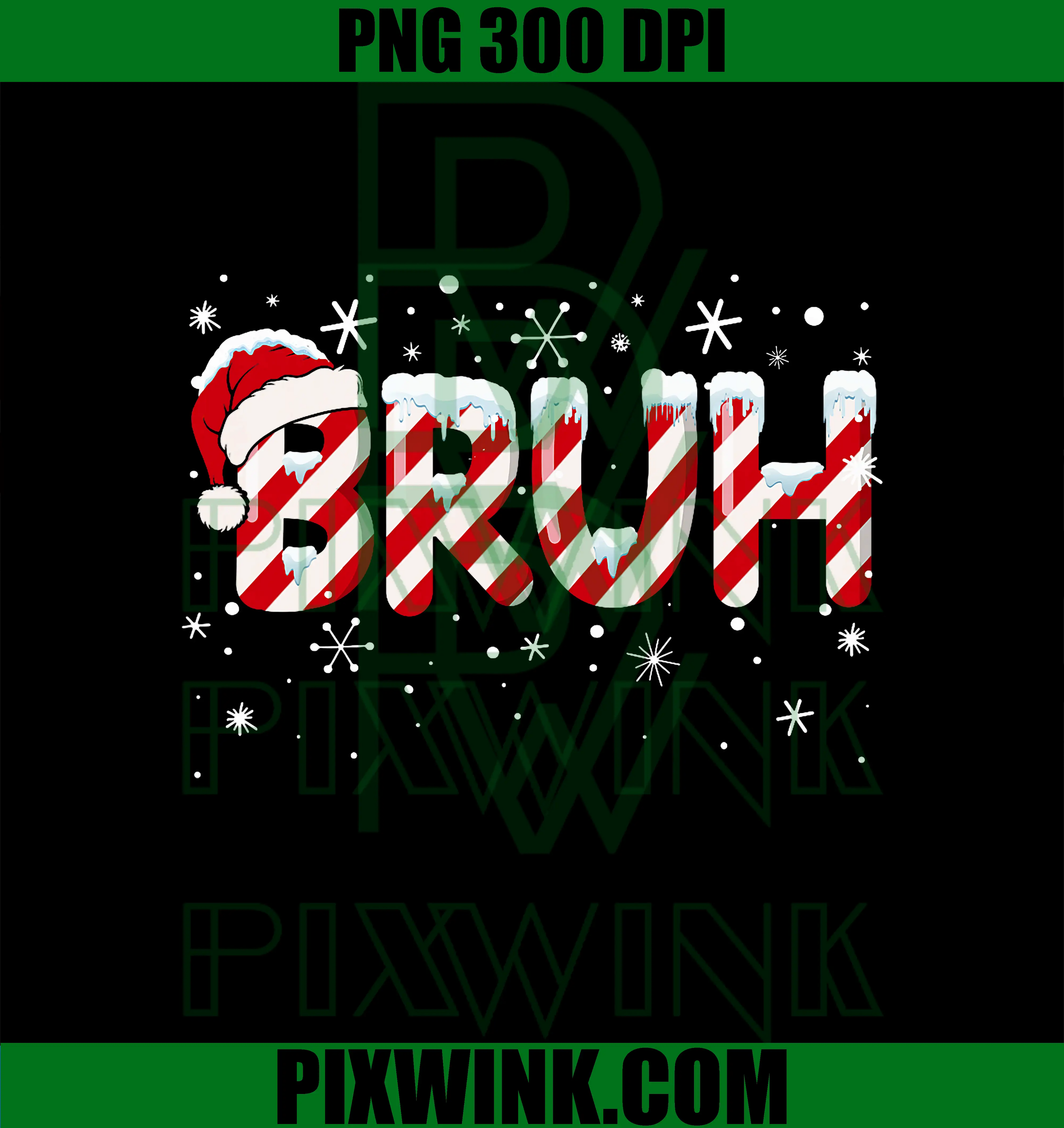 Bruh Christmas Candy Cane PNG, Funny Xmas Bruh PNG