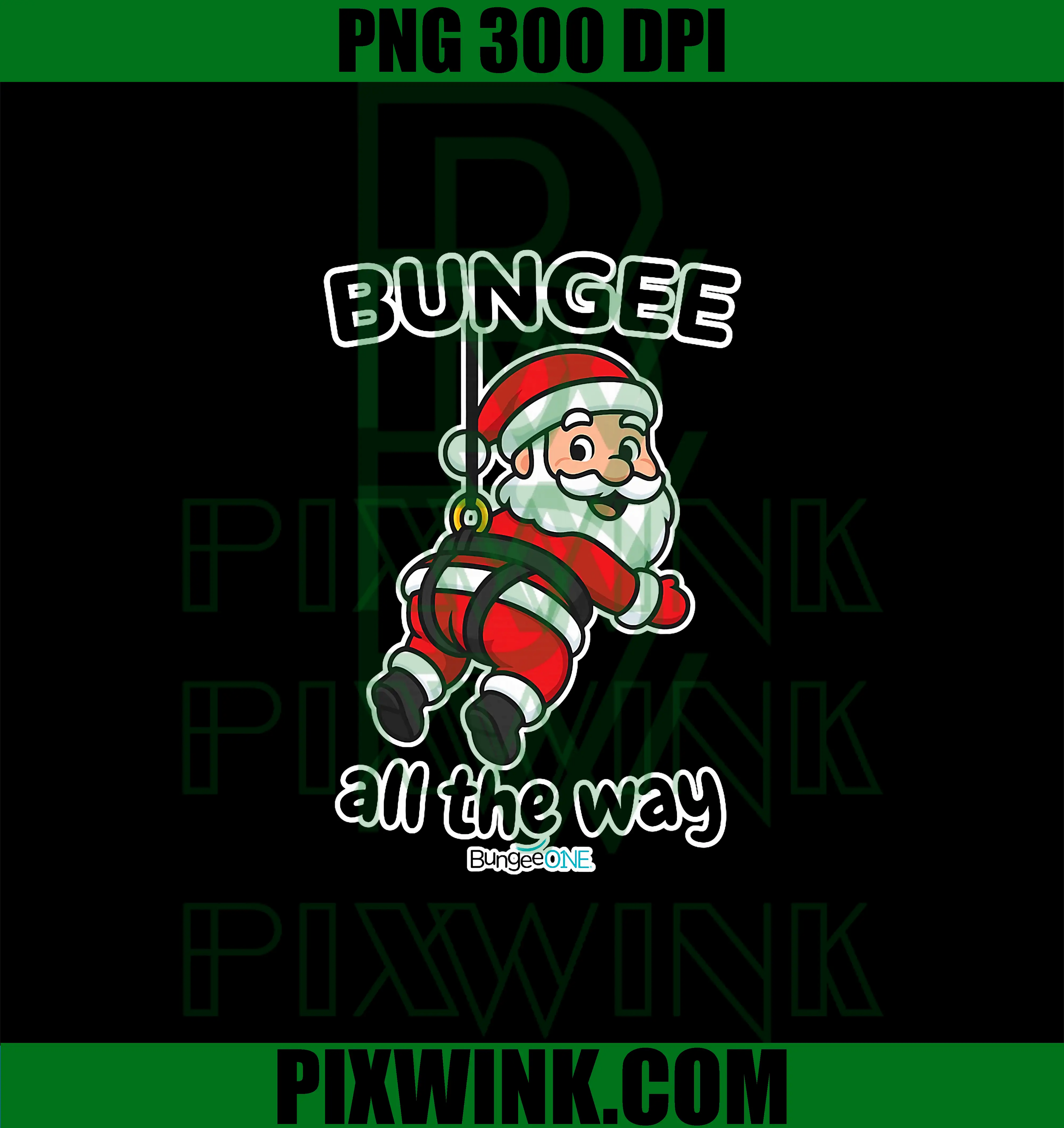 Bungee Santa Christmas Fun PNG, Santa Bungee All The Way PNG
