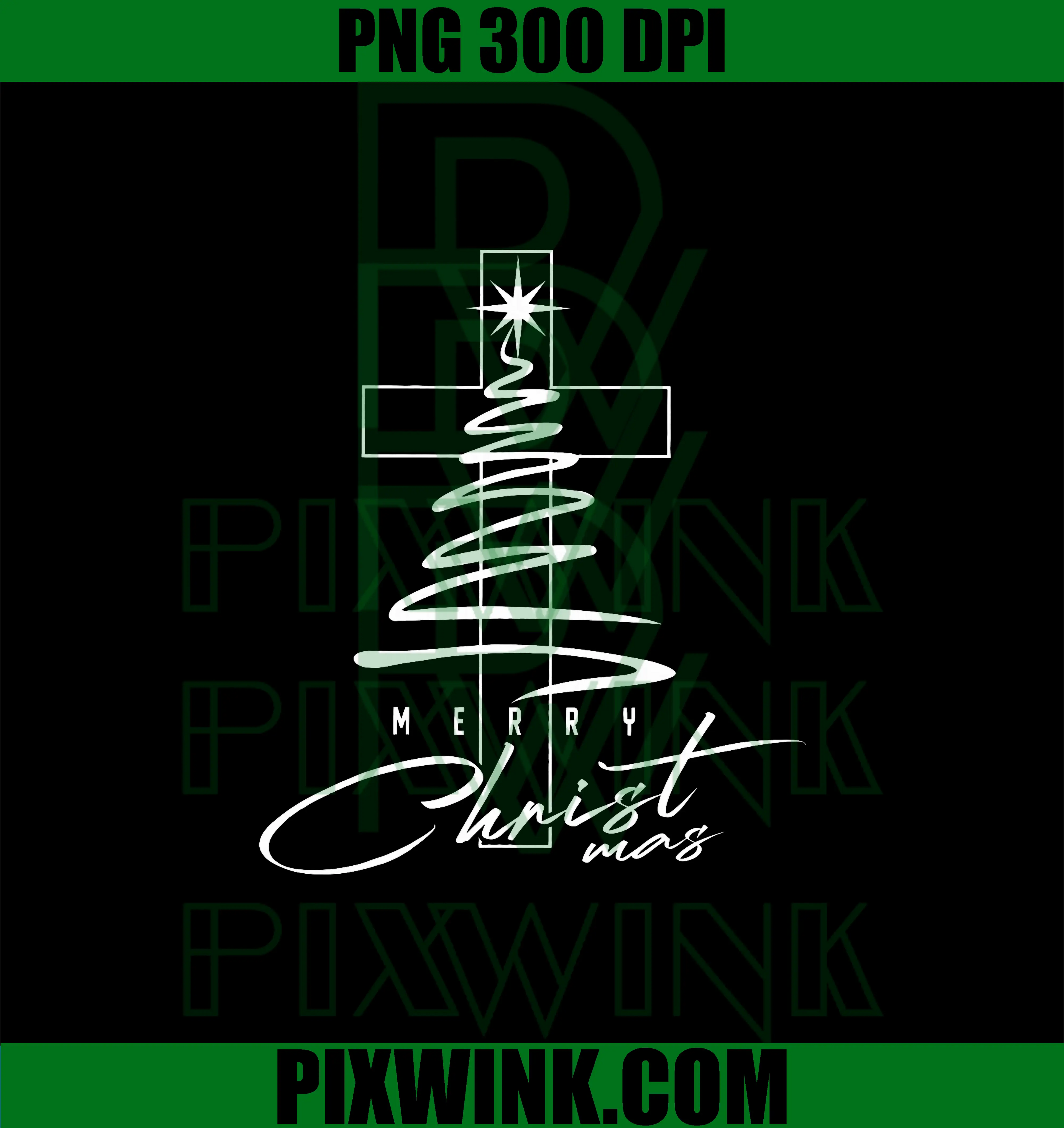 Christian Cross Jesus PNG, Merry Christmas PNG, Xmas Tree Holiday PNG